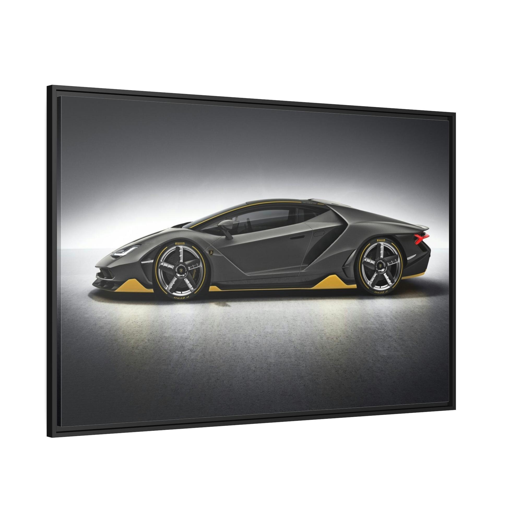 Lamborghini Bold and Beautiful: Wall Art of a Lamborghini on a Natural Canvas & Posters
