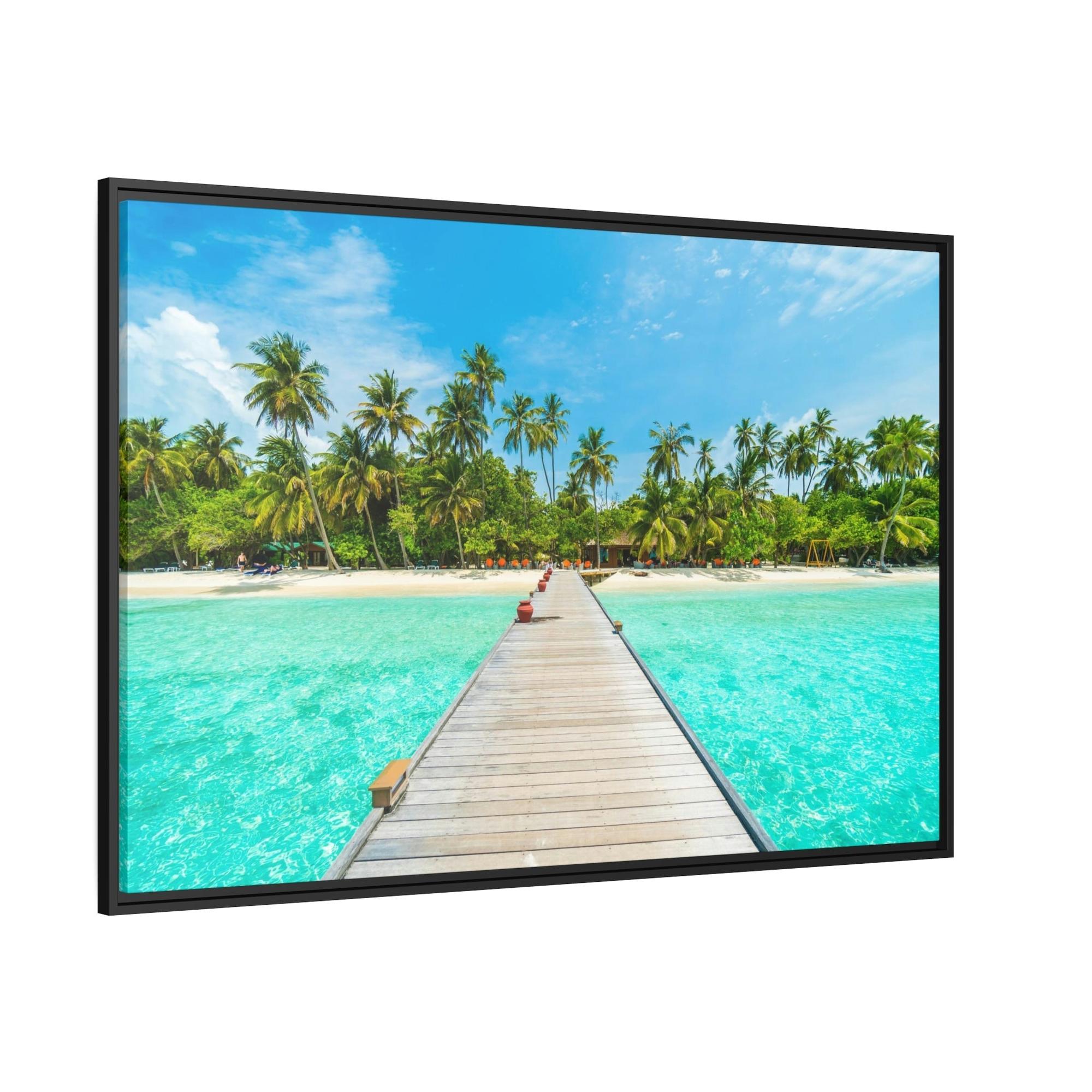 Island Beach Coastal Paradise: Framed Canvas & Poster of a Picturesque Island Beach