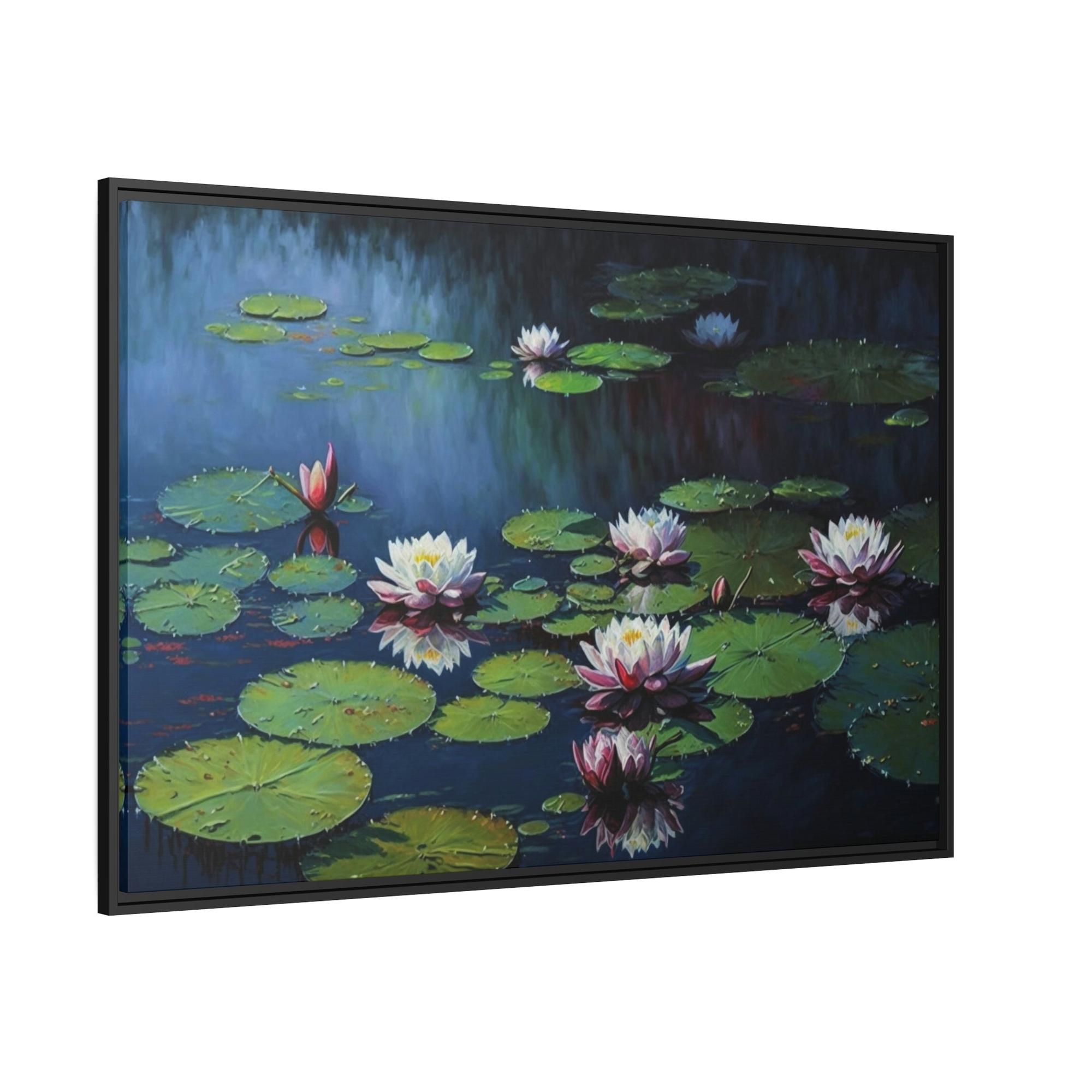 Lilies & Waterlily Water Lily Serenity: A Painting on Canvas