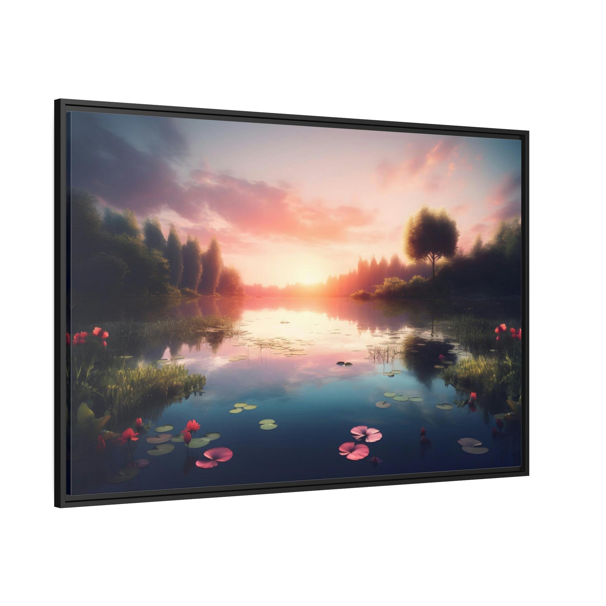Lakes And Rivers The Charm of Lakes: Wall Art of a Charming Lake View on Natural Canvas & Poster