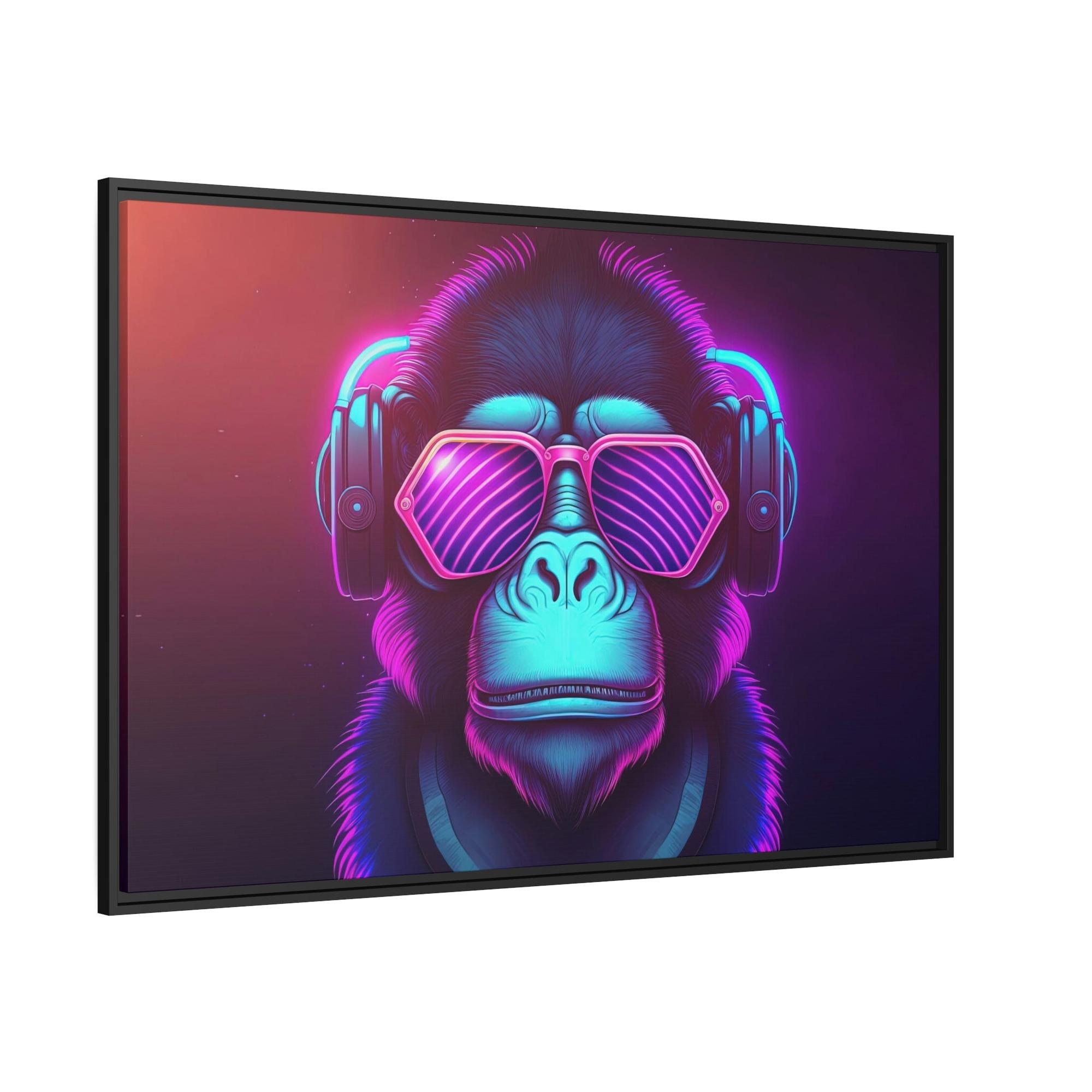 Neon Neon Symphony: Radiant Wall Art on Natural Canvas and Framed Prints