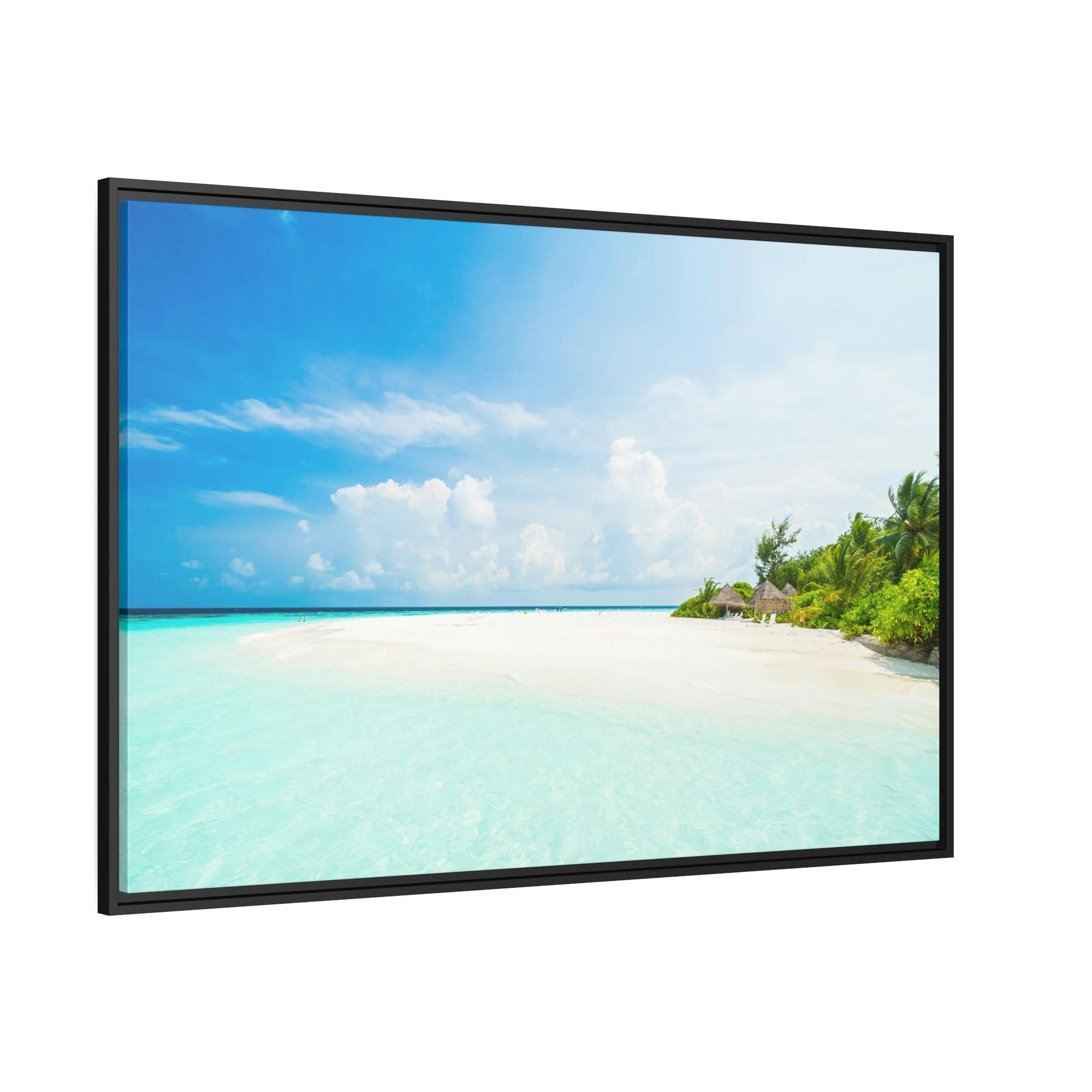 Island Beach Sun-Kissed Shores: Wall Art of a Vibrant Island Beach on Canvas & Poster