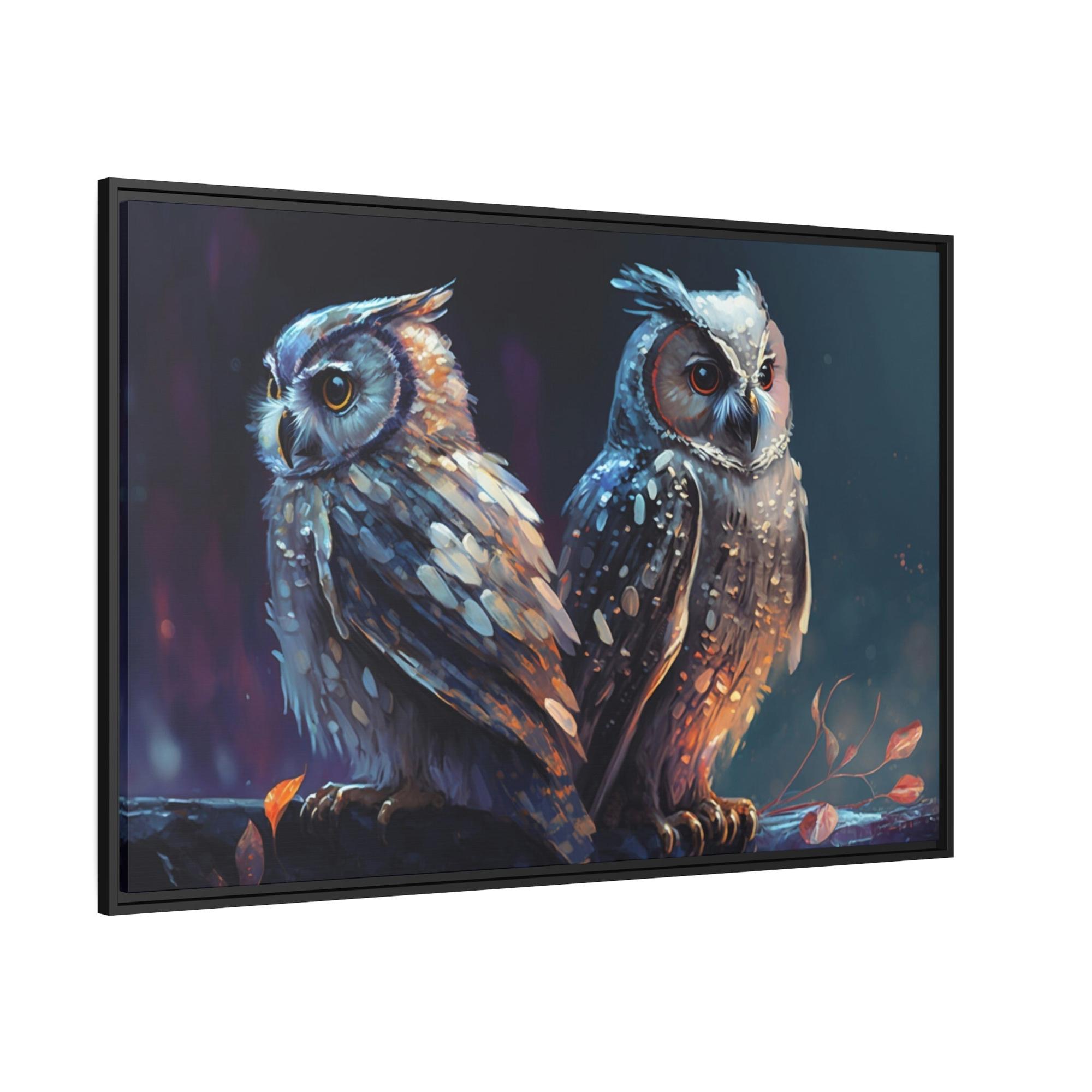 Owls Nocturnal Guardians: A Painting of Owls