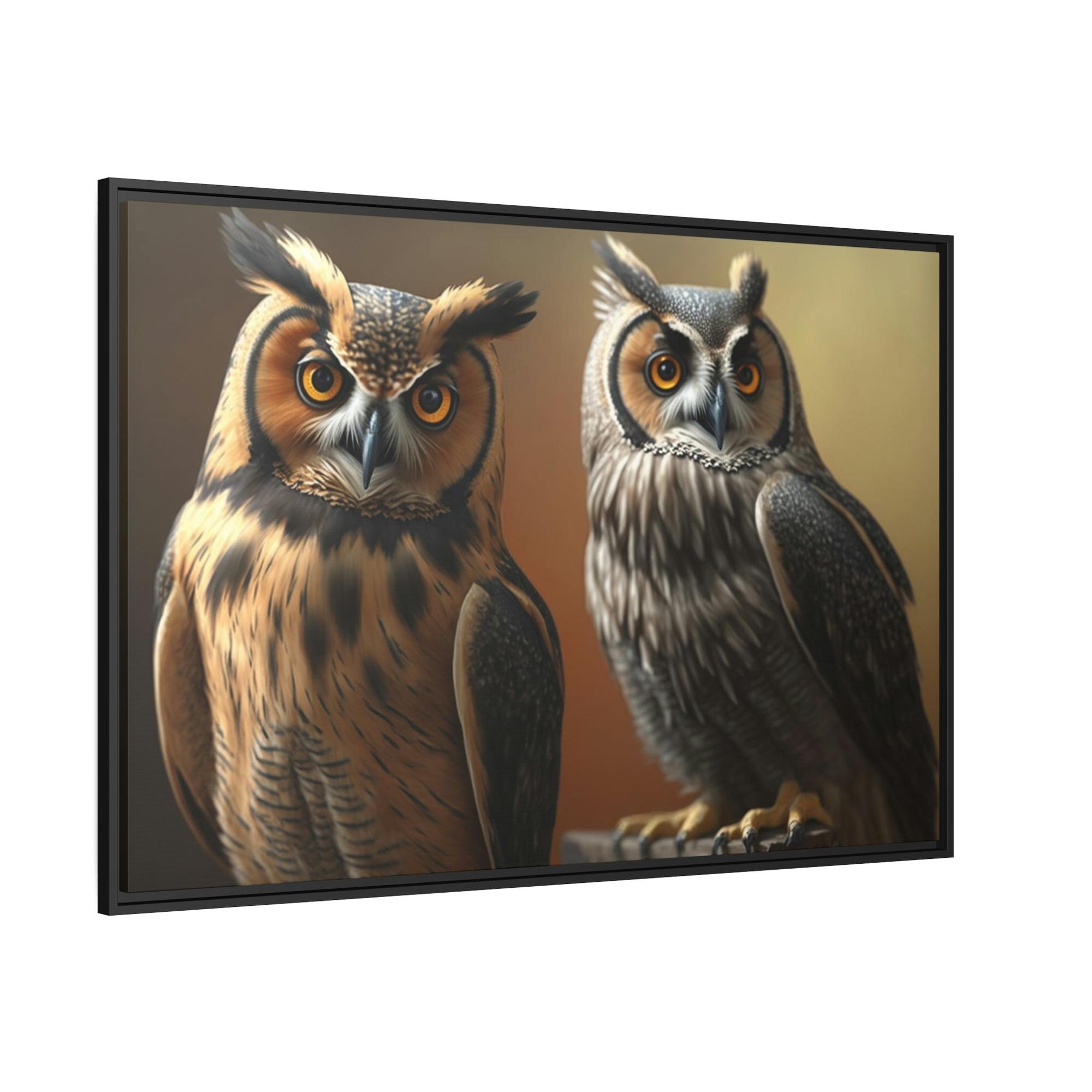 Owls Guardians of the Forest: Ethereal Owls Gaze Out from the Canvas