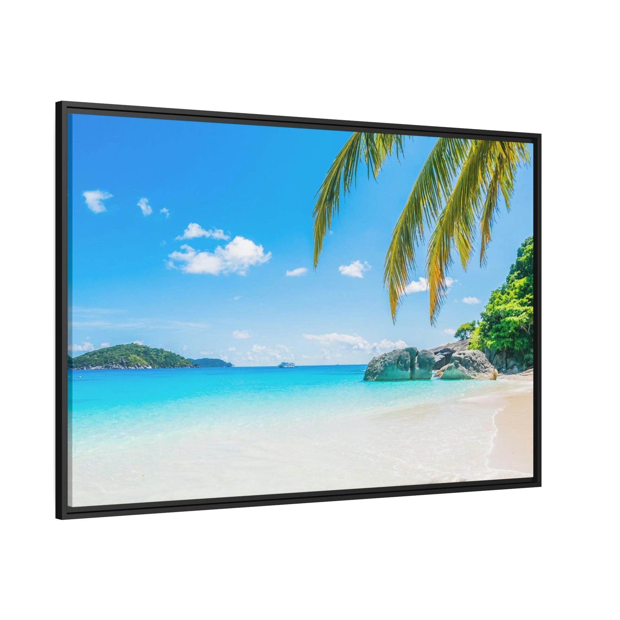 undefined Seaside Escape: Framed Canvas & Poster of a Dreamy Island Beach Getaway