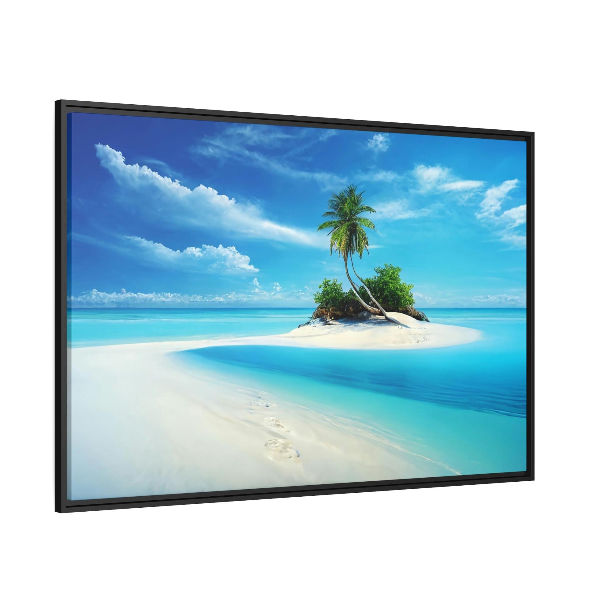 Island Beach Tranquil Tropics: Canvas & Poster Art of a Serene Island Beach Scene