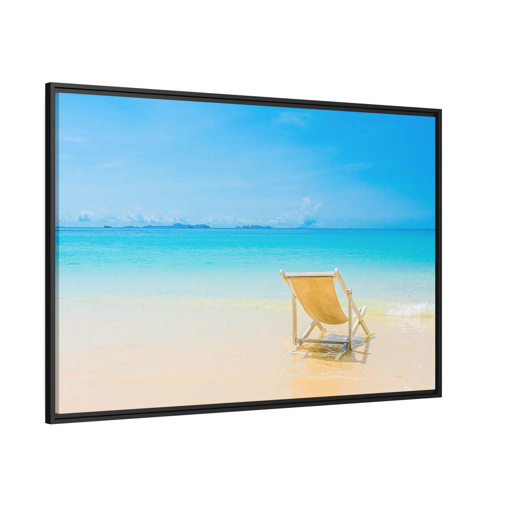 Island Beach Tropical Tranquility: Art Print of a Peaceful Island Beach on a Natural Canvas