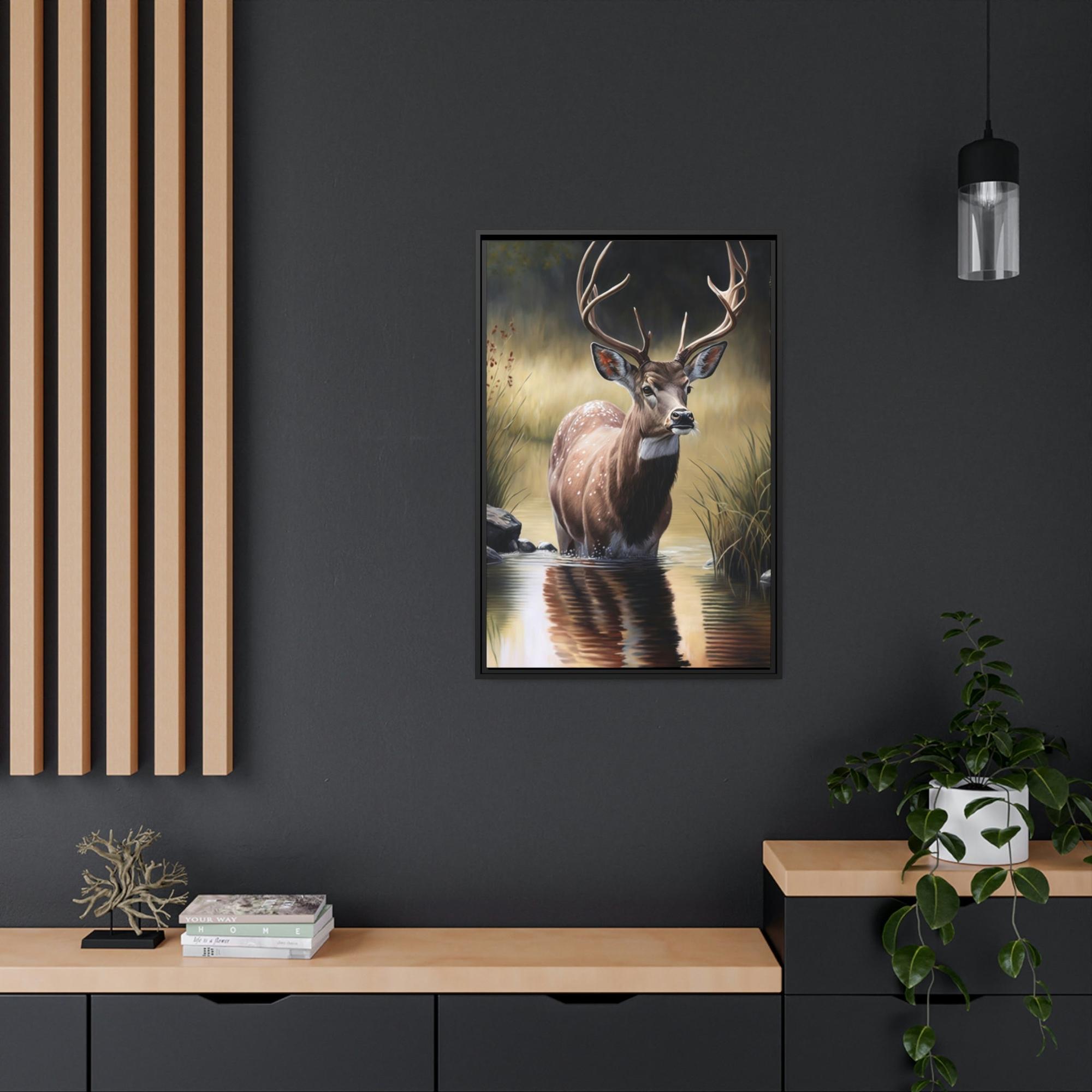 Deers Deer Vision: A Canvas Rustic Landscape