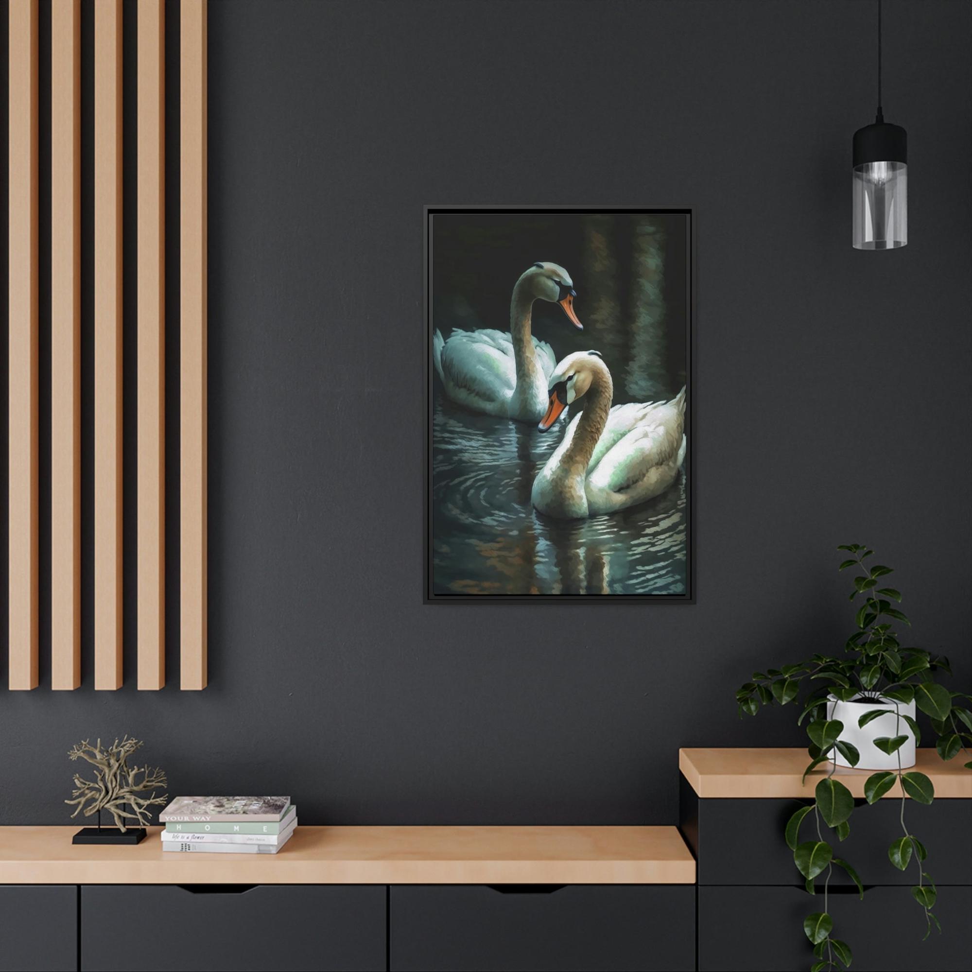 Swans Swan Lake: A Dreamy Painting on Canvas