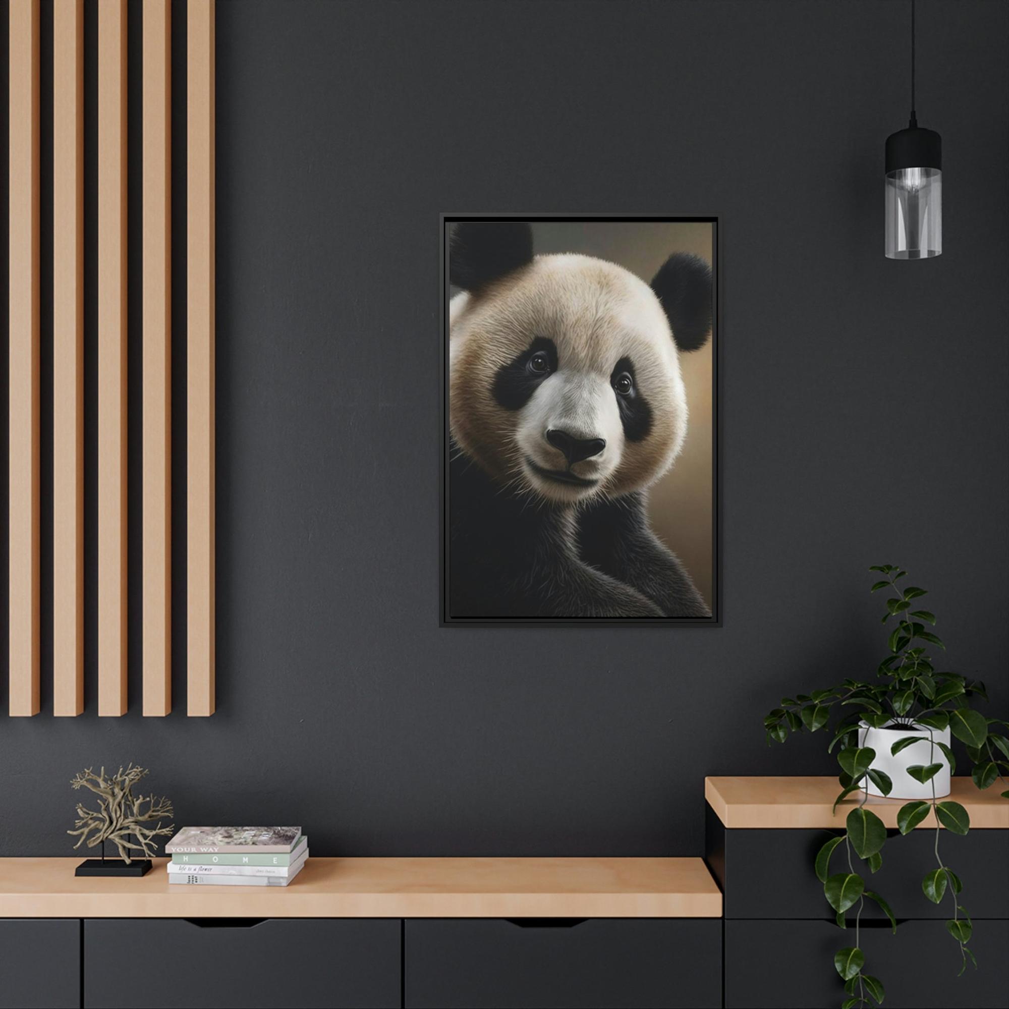 Pandas Panda at Rest: A Serene Portrait of Gentle Giant on Canvas