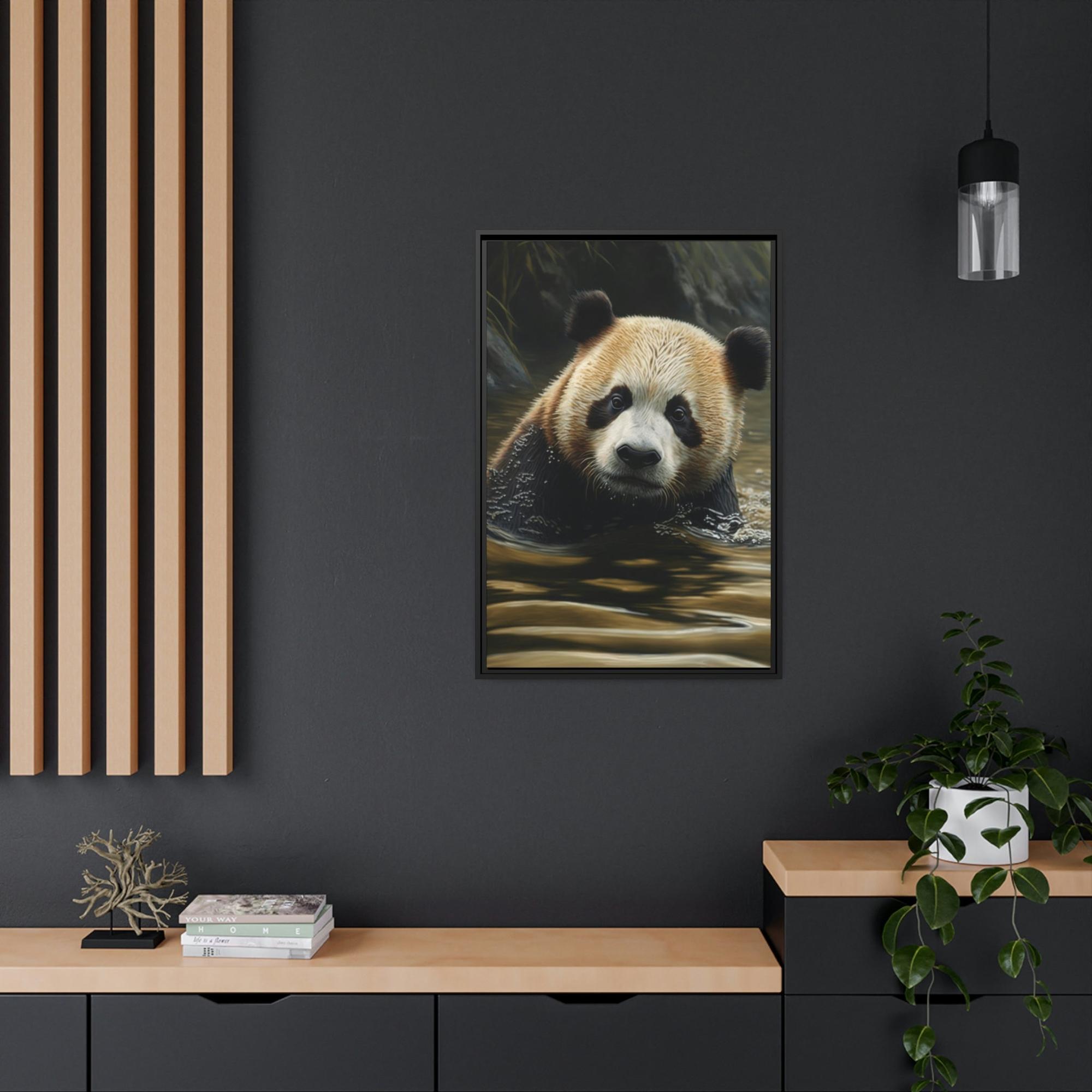 Pandas Water Wading Panda: A Serene Scene