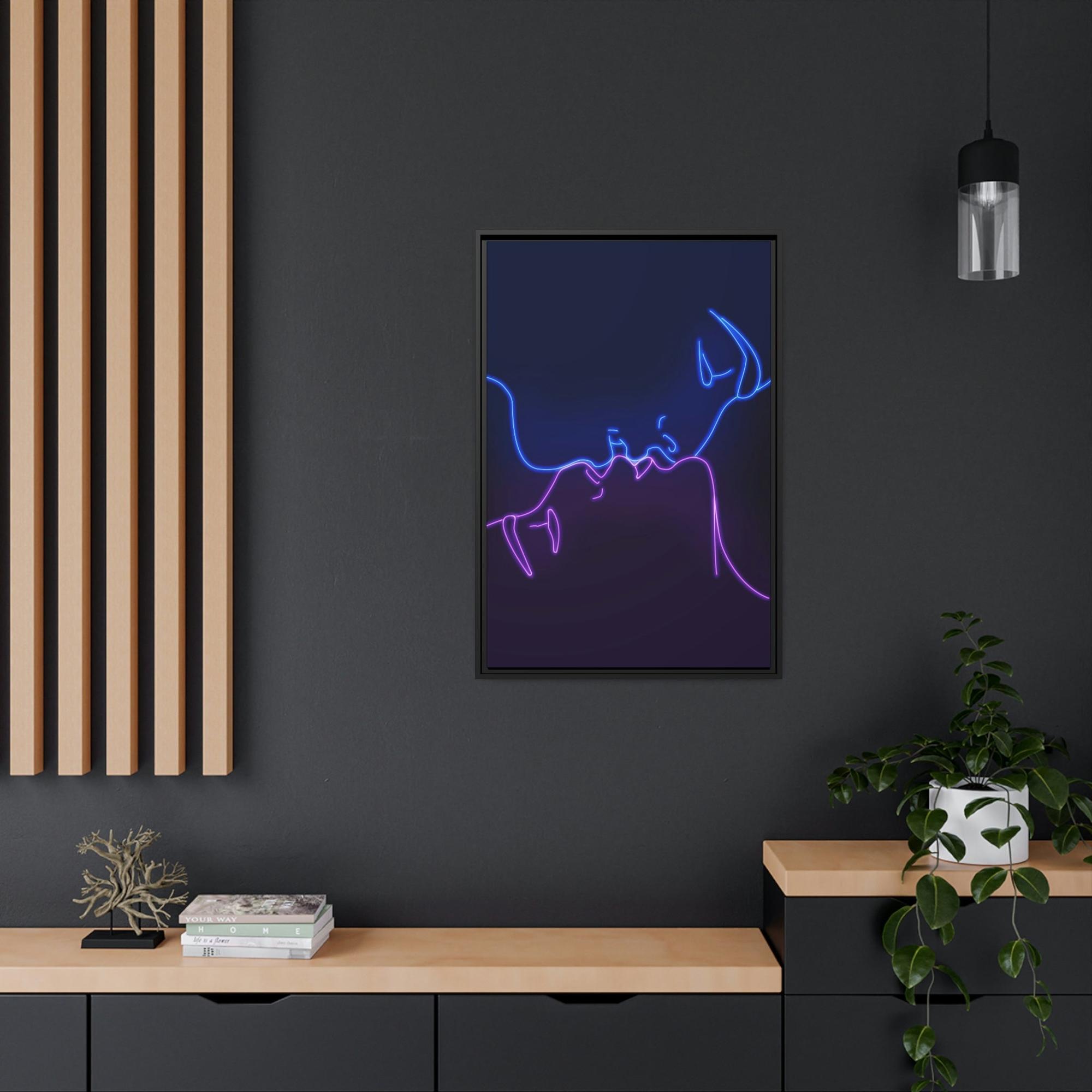 Neon Neon Splendor Unleashed: Radiant Wall Art on Natural Canvas and Framed Poster Prints