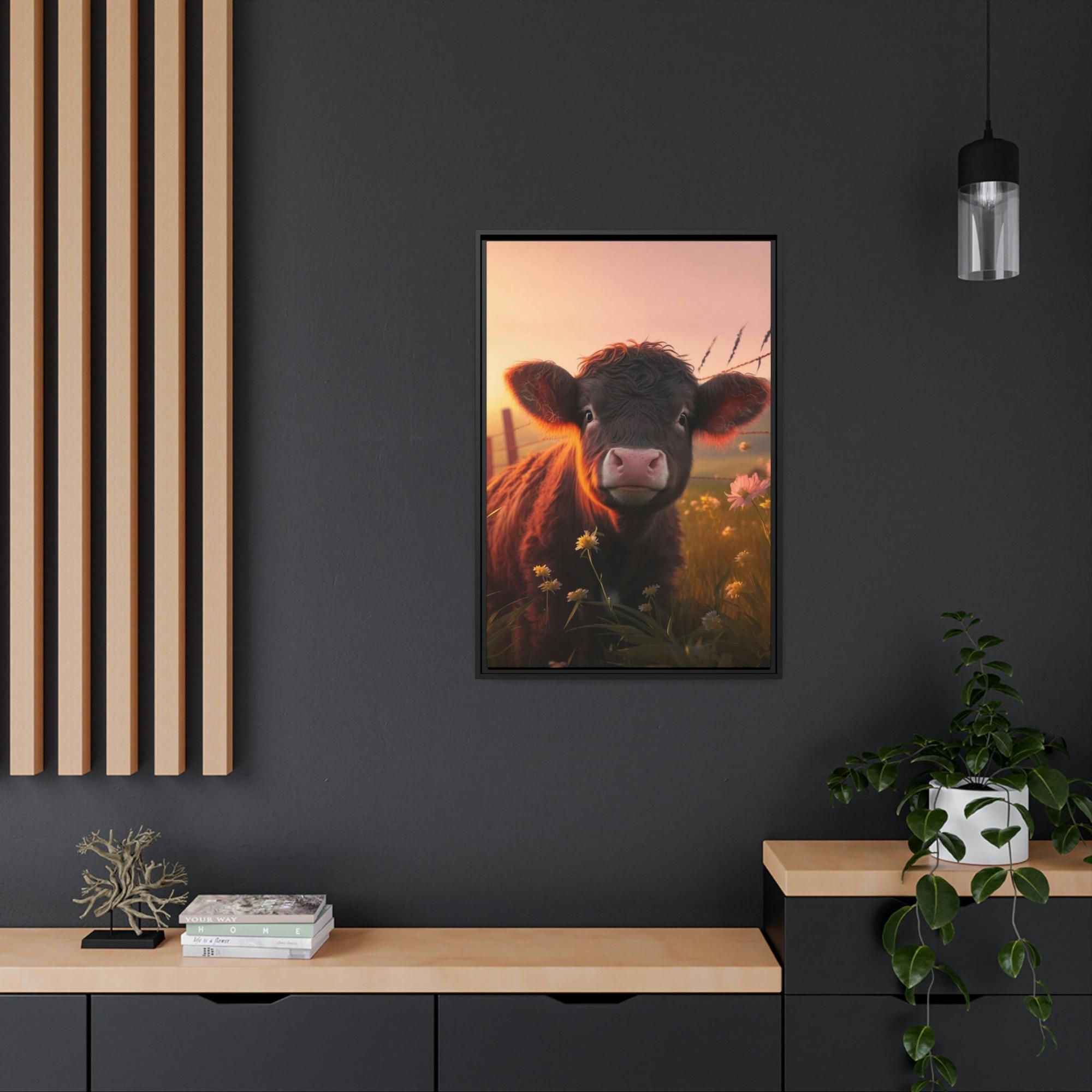 Cows Serene Bovine Beauty: Framed Poster Wall Art Featuring a Stunning Cow Portrait