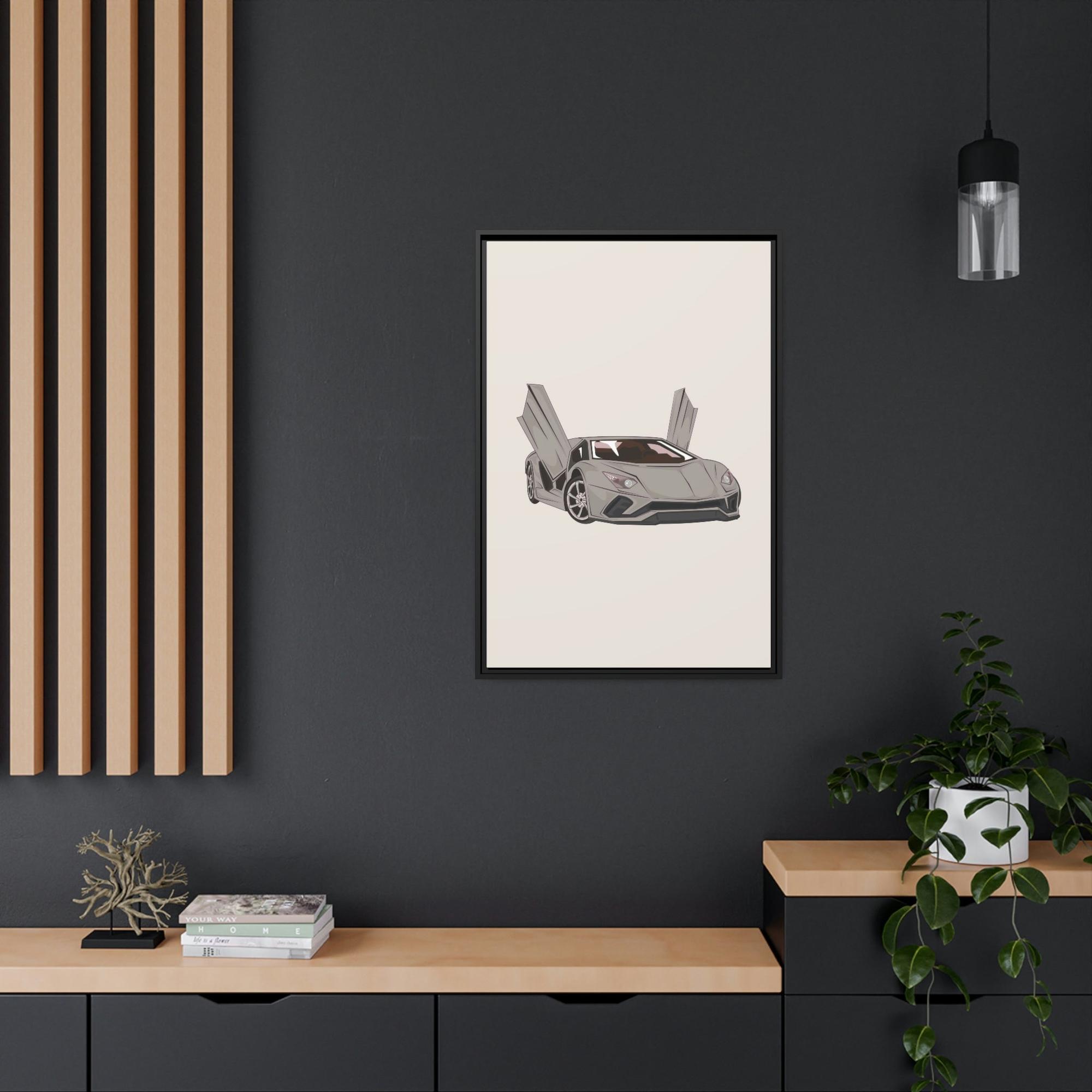 Lamborghini Roaring Beauty: Lamborghini Wall Art on Framed Canvas & Poster