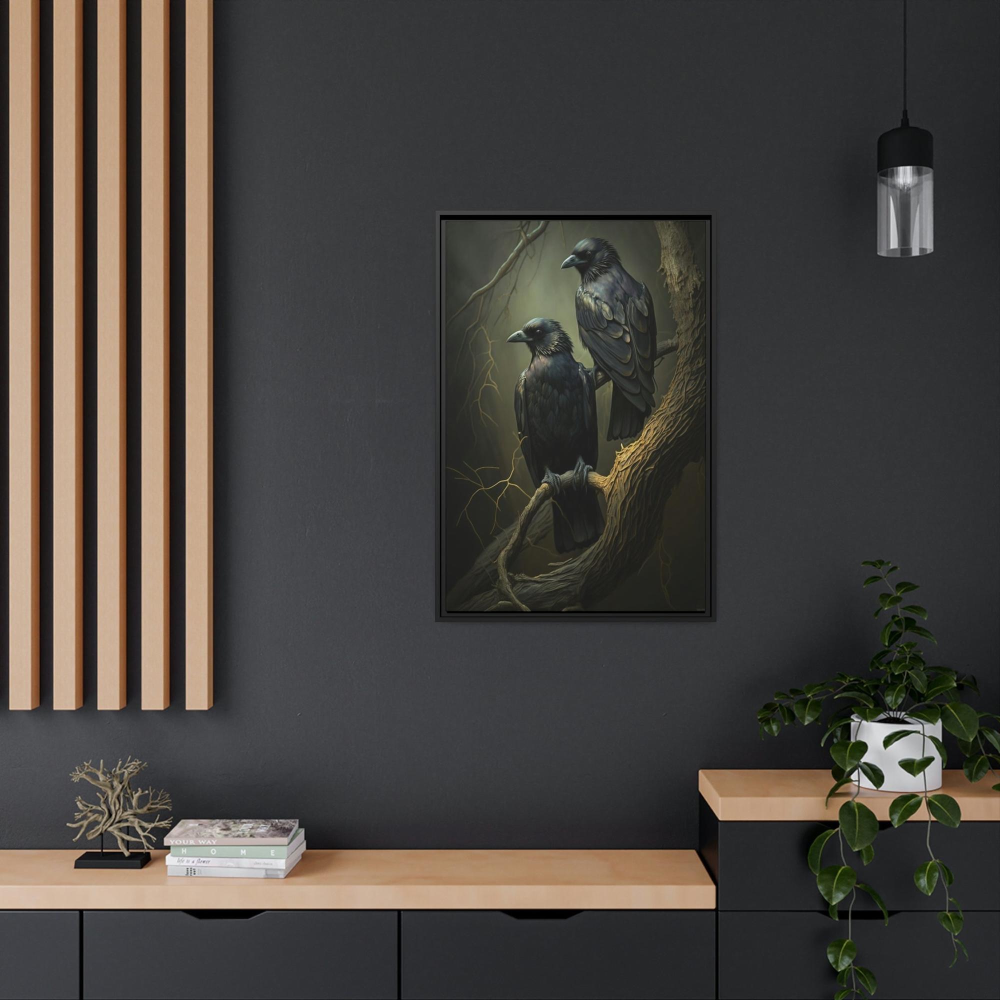 undefined Guardians of the Night: Ravens Perched on a Branch