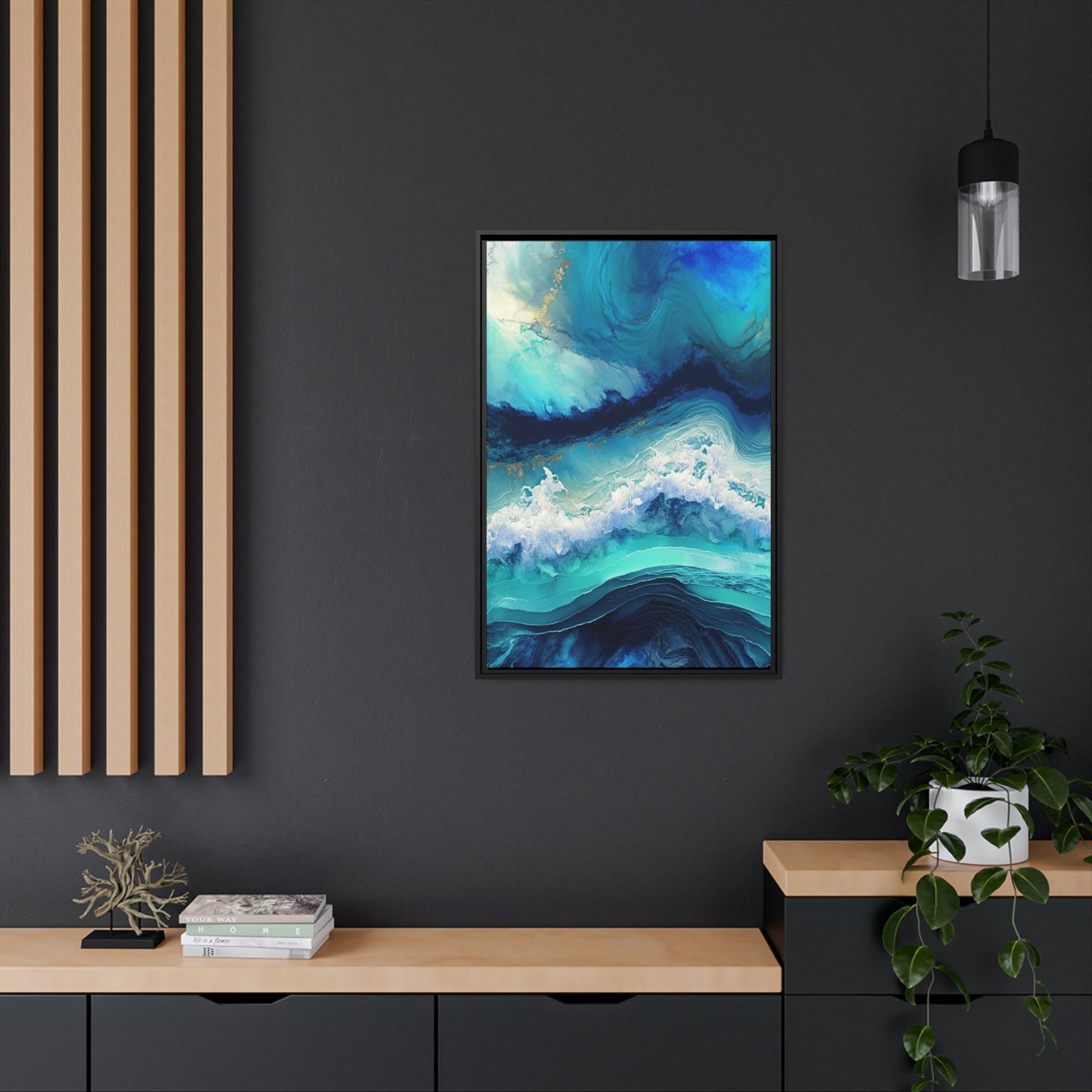 Abstract Ocean The Serenity of Waves: A Framed Canvas & Poster Artwork of an Ocean View