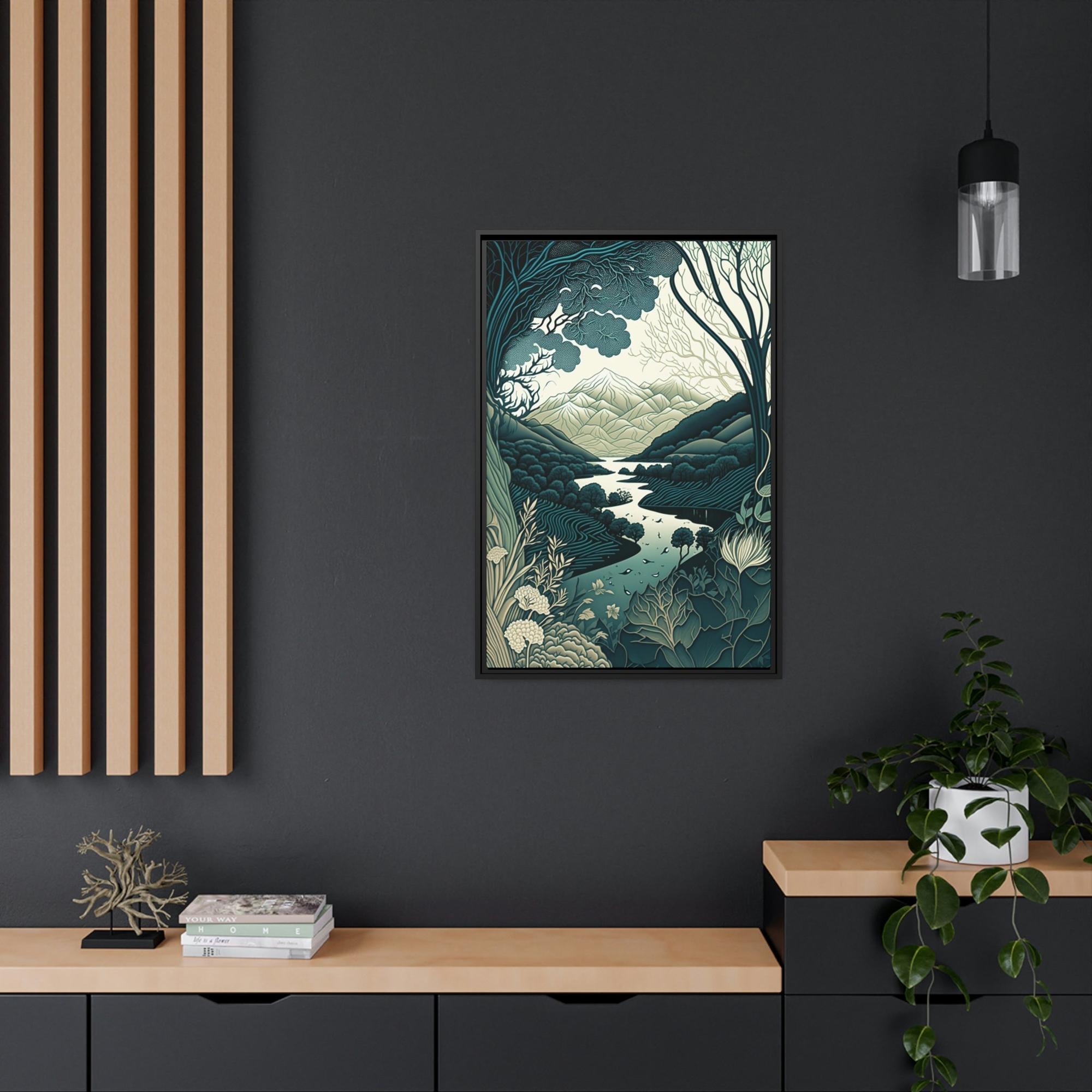 Abstract Line Art Fluid Lines: A Framed Canvas & Poster Artwork of an Abstract Flowing Design