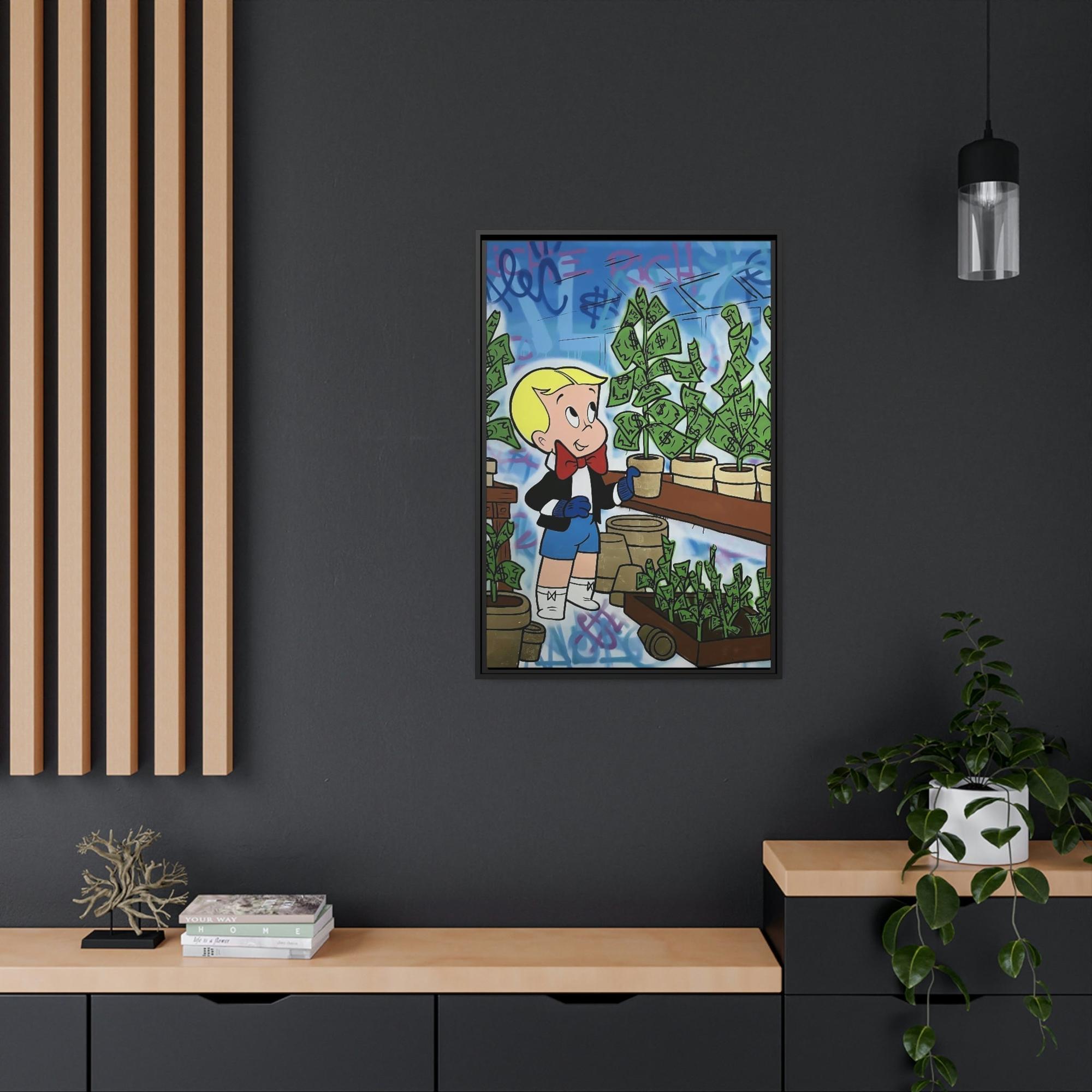 Monopoly & Motivation Playful Creativity: Framed Canvas and Poster Print of Alec Monopoly Art