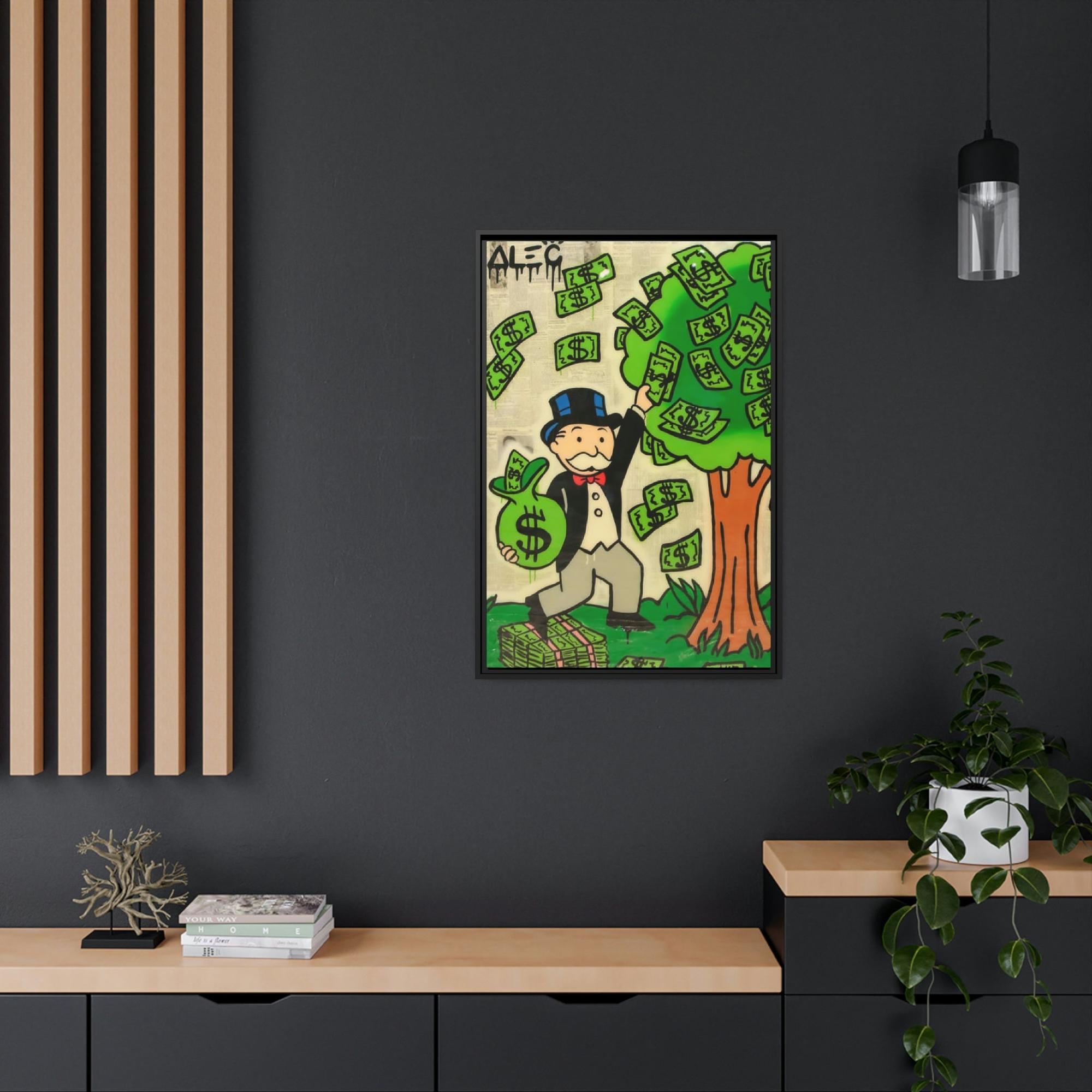 Monopoly & Motivation Colorful Urban Expression: Alec Monopoly on Canvas and Framed Poster
