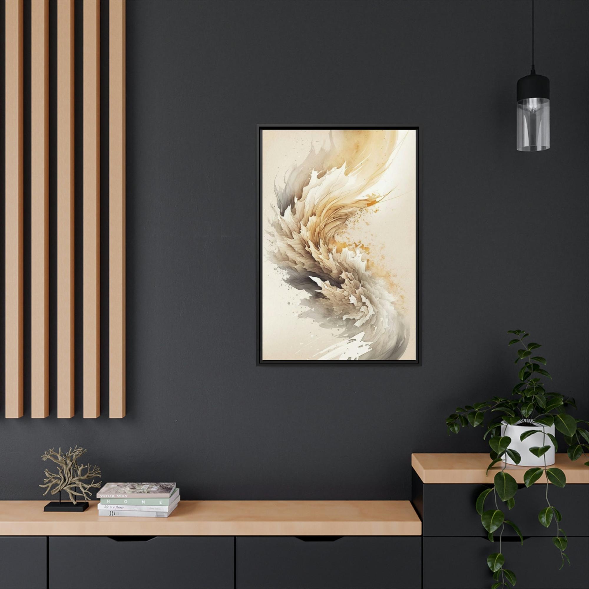 Beige Art Neutral Beauty: Framed Canvas Print Featuring a Beige Color Palette