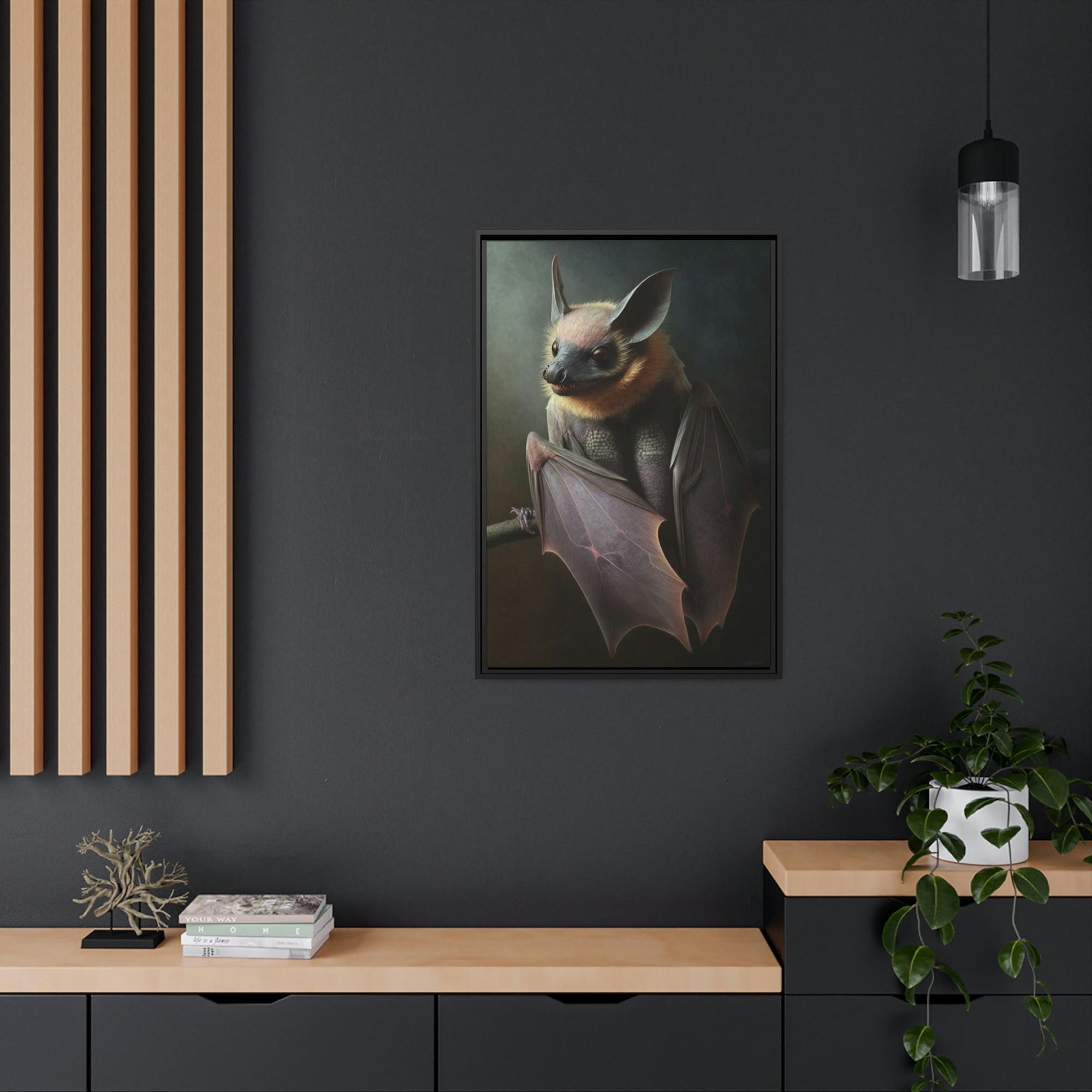 undefined In the Shadows: Poster & Canvas Art Print of a Single Bat in the Dark