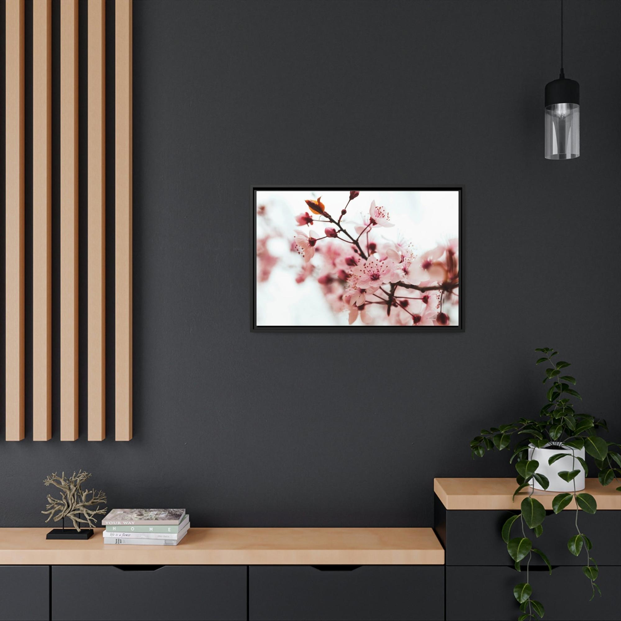 Almond Blossoms Blossoming Beauty: Almond Blossoms on Natural Canvas & Poster