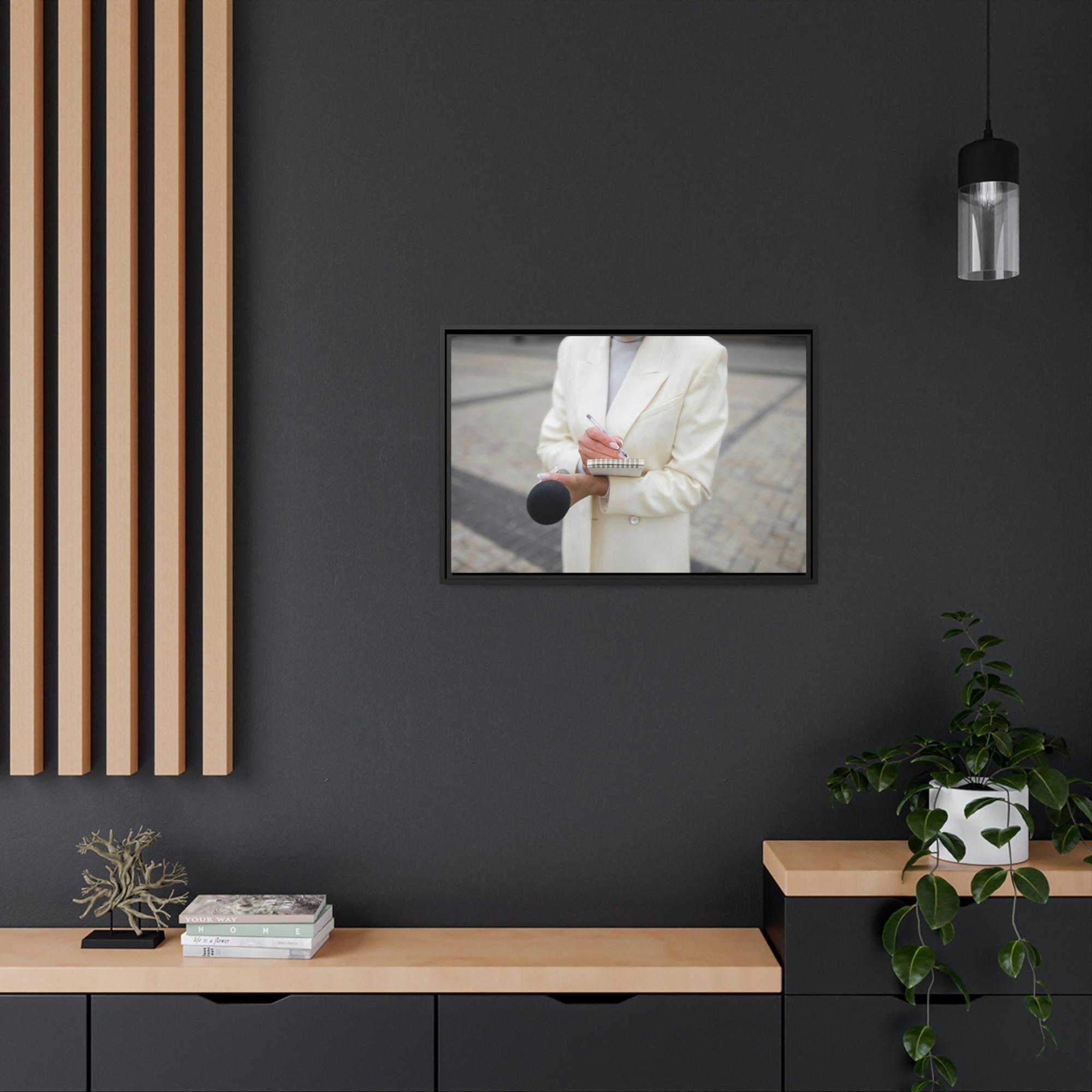 Authors & Journalists Chroniclers of History: Framed Canvas Art with Images of Journalists Covering Major Events