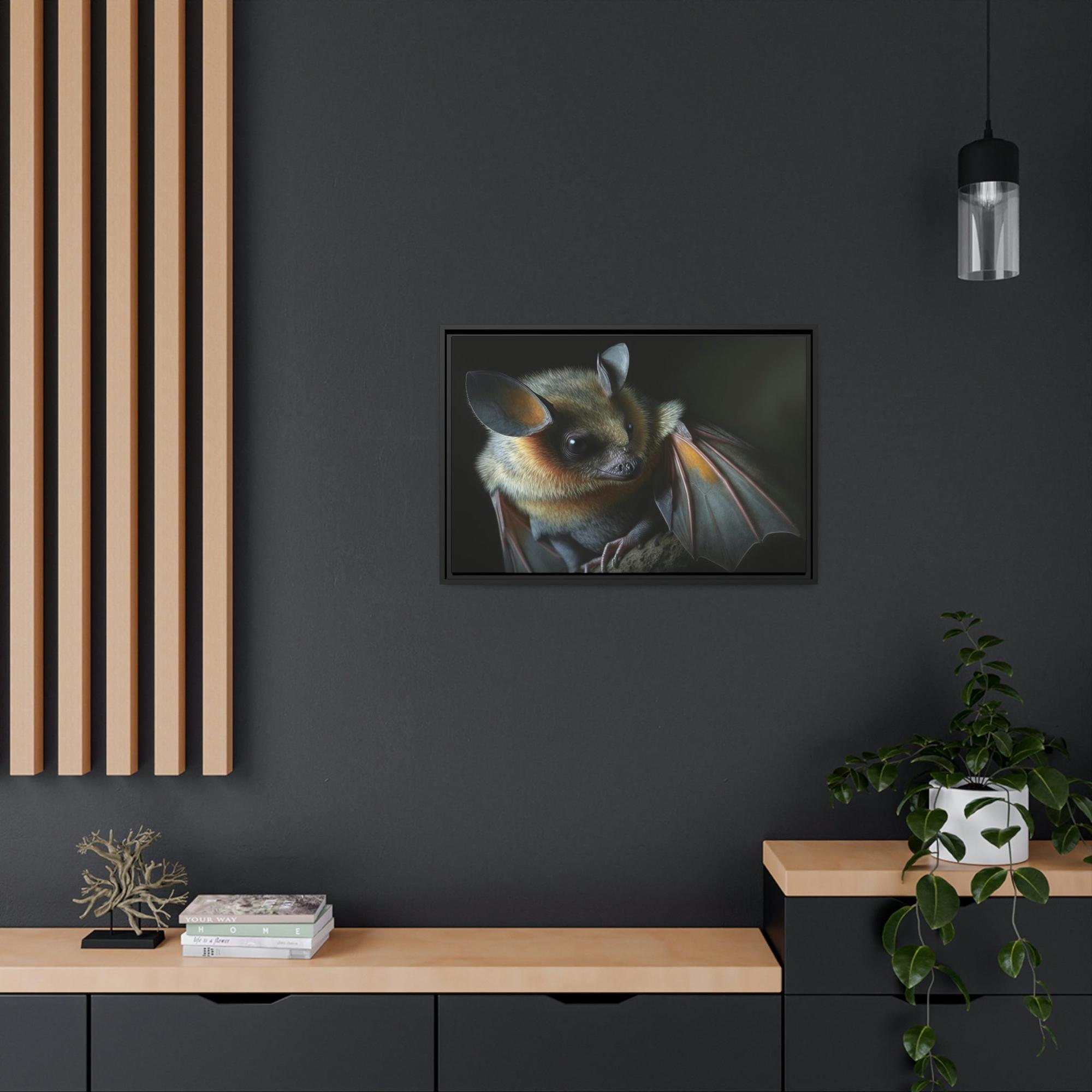 Bats The Elusive Hunter: Framed Canvas & Poster Print of a Bat in Action
