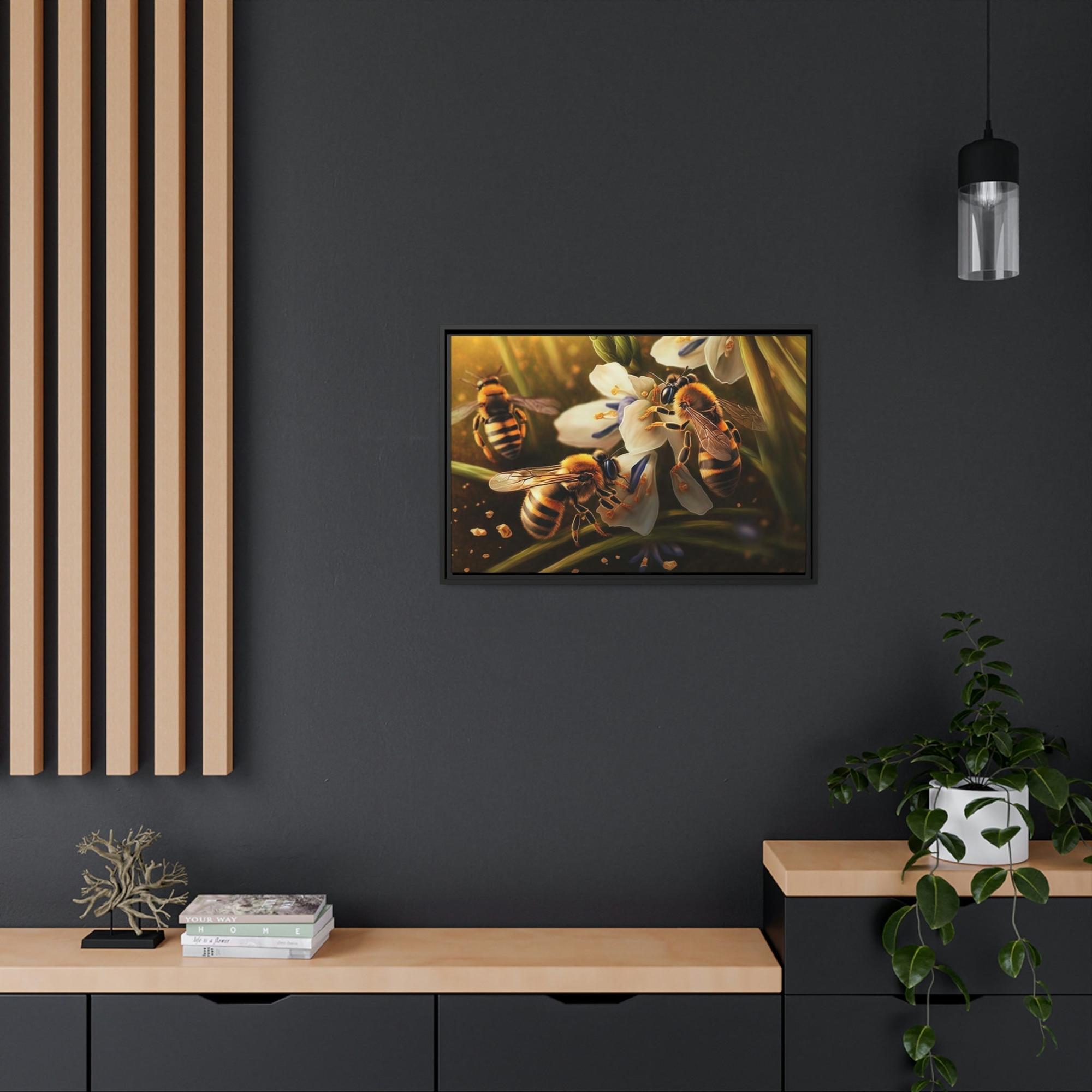 Bees The Buzzing Life: A Wall Art Canvas & Poster of Bees in Motion