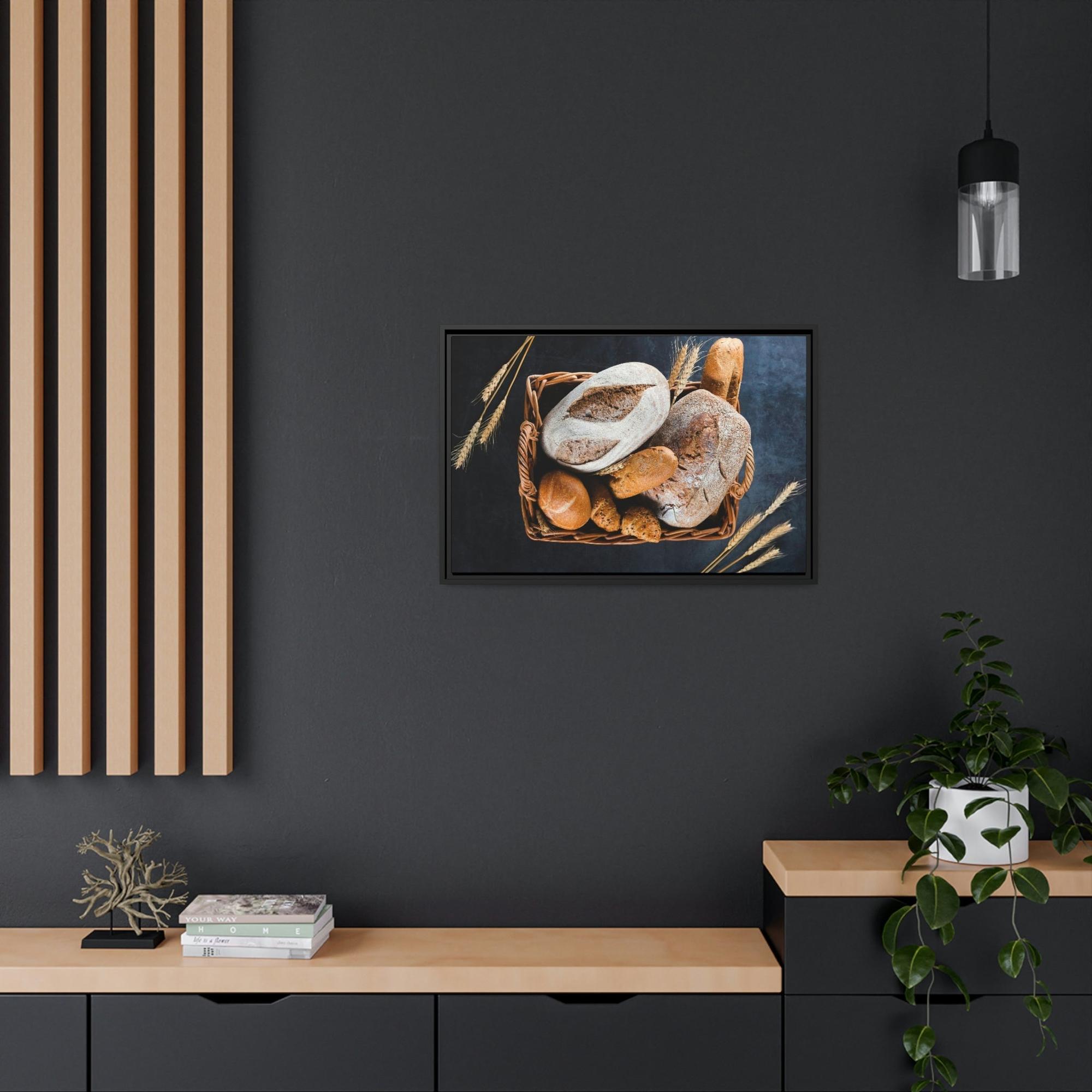 Bread Rustic Bakery Delight: Natural Canvas and Poster with Freshly Baked Bread Art