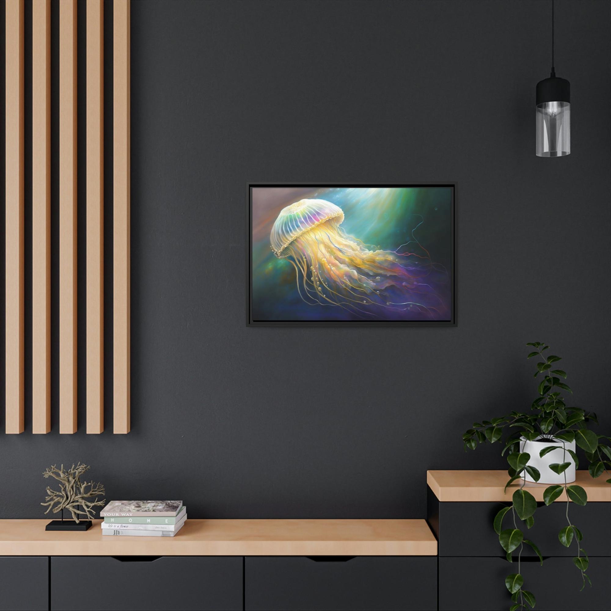Jellyfishs The Elegance of Jellyfishes: Artistic Print on Canvas for Marine-Themed Spaces
