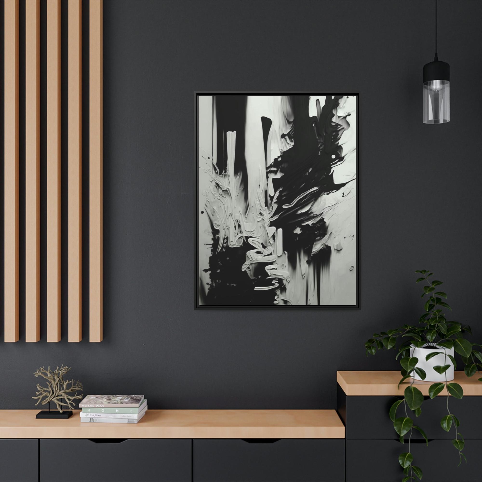 Black&White Abstract Art The Shadow's Dance: A Natural Canvas & Poster Painting of Abstract Shapes and Shadows