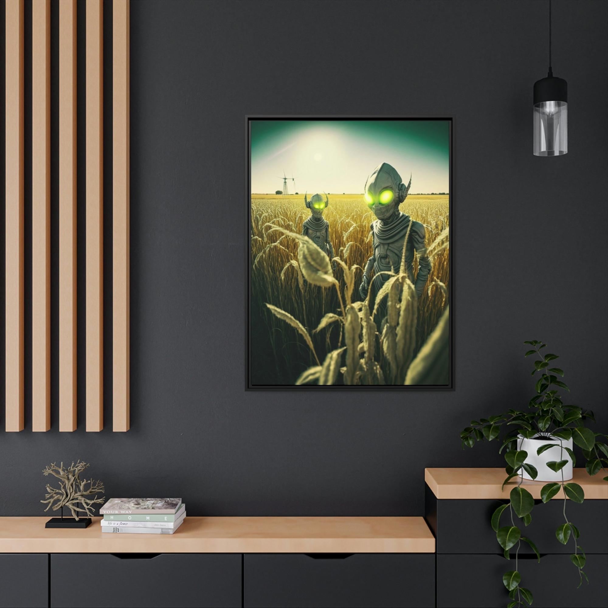 Aliens Artistic Aliens: A Canvas Print Featuring Mysterious Extraterrestrial Life Forms