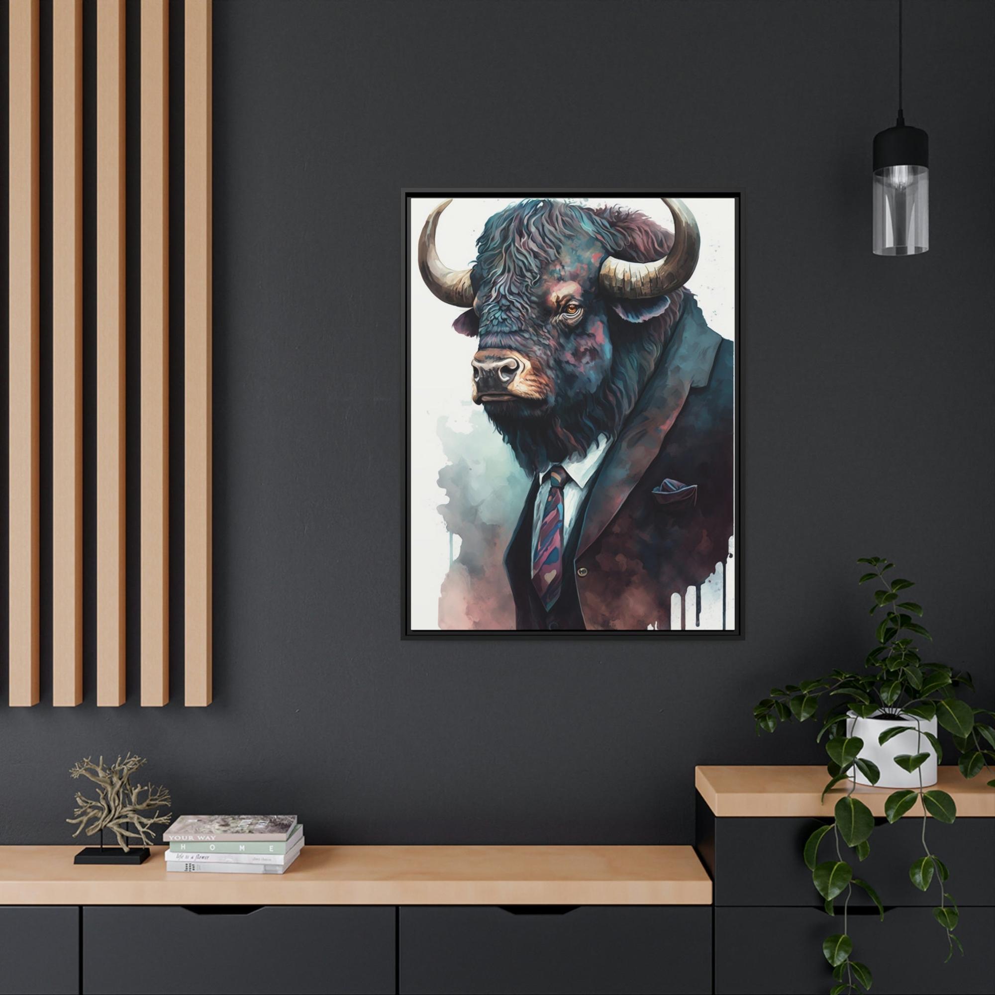 Buffalos A Quiet Moment with the Buffalo: A Captivating Canvas & Poster Print for Your Bedroom