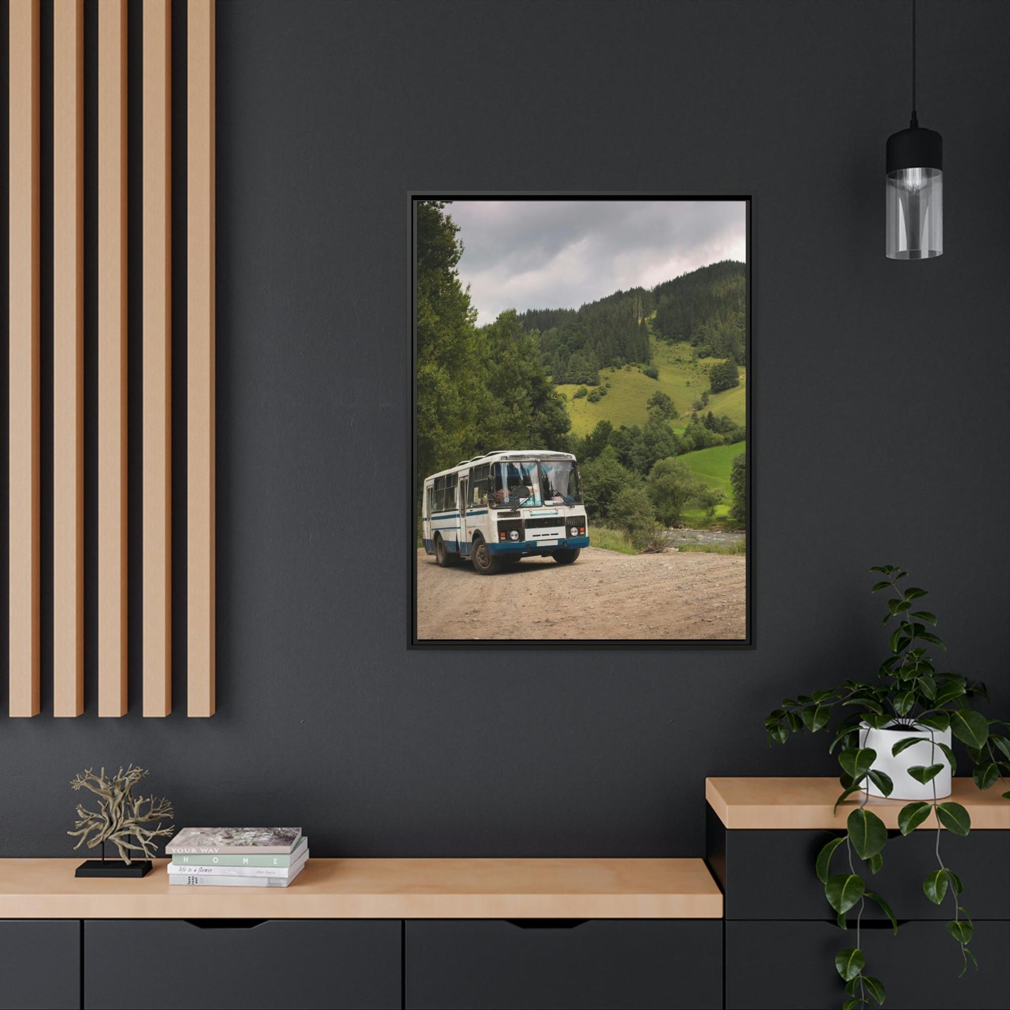 Bus The Joyful Journey: Bus Travel Canvas Art for Wanderers