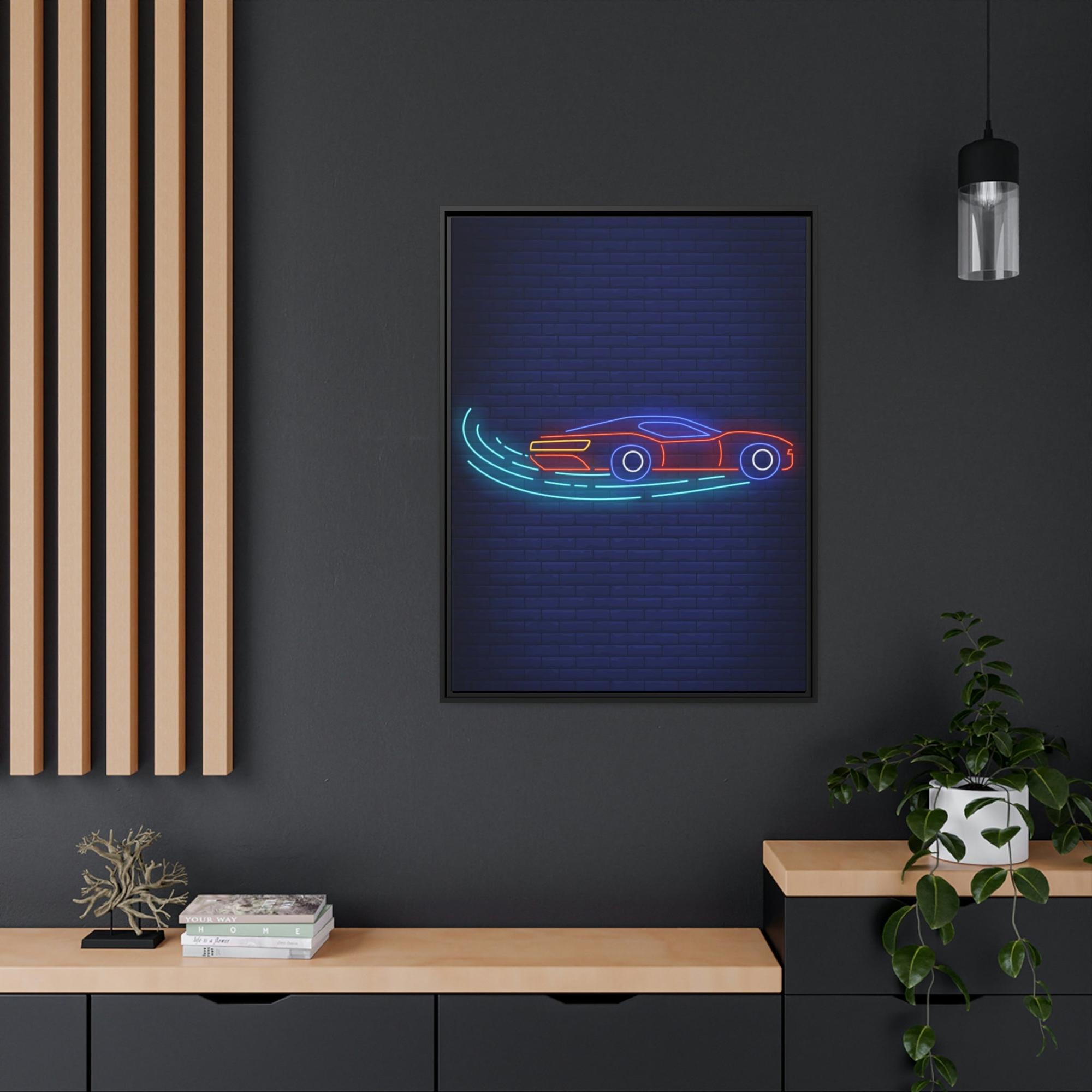 Neon Illuminating Imagination: Neon-themed Wall Art Prints on Natural Canvas