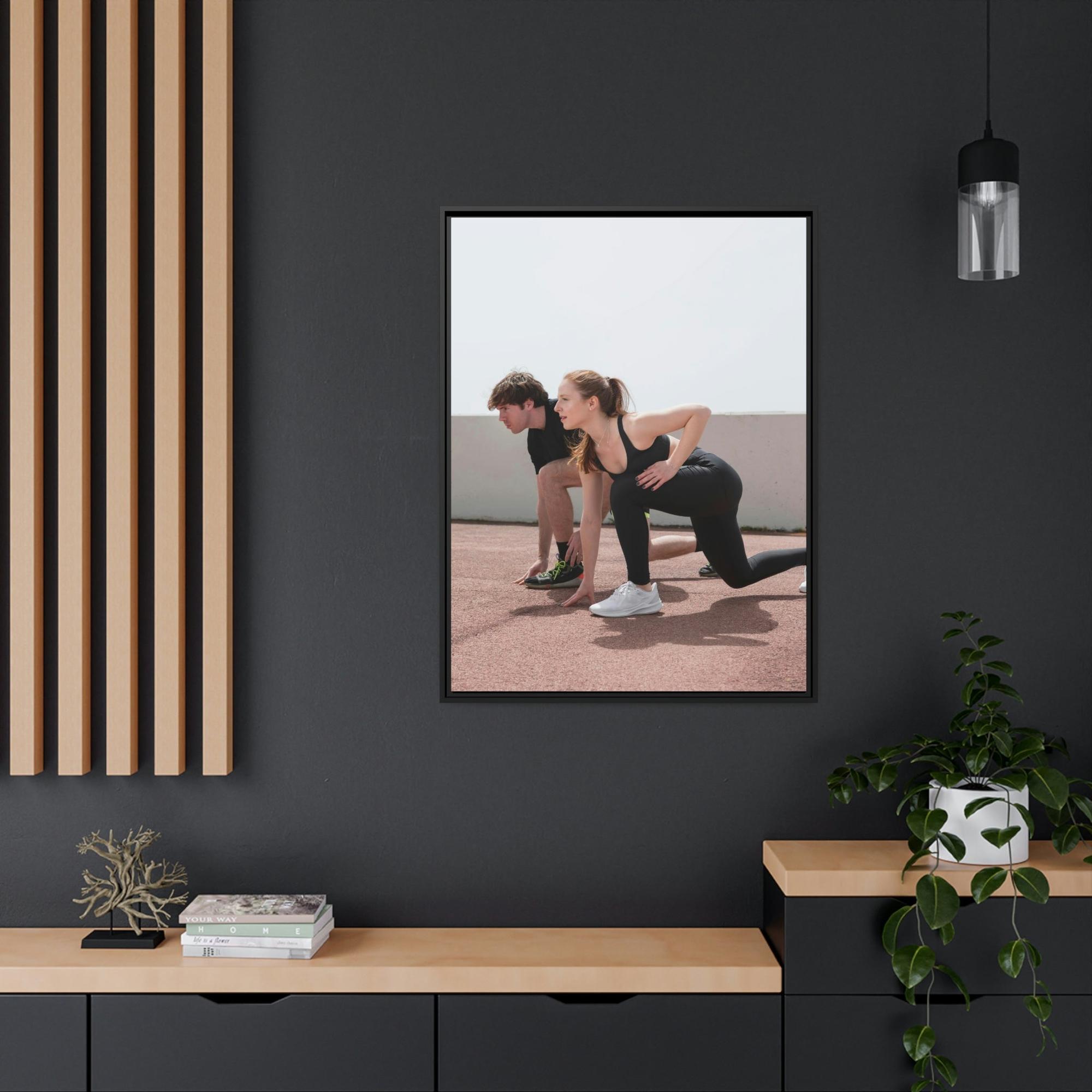 Athletes & Coaches, Celebrities Champions in Action: Athletic Art on Natural Canvas and Framed Poster