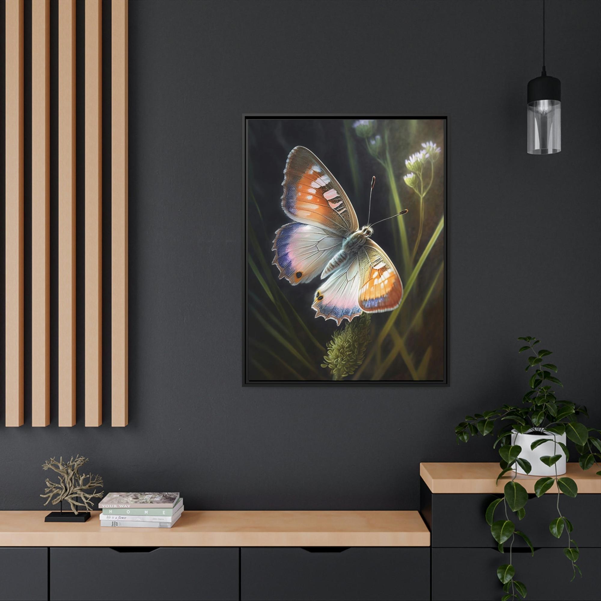 Butterflys Butterfly's Solitude: Framed Poster & Canvas Print of One Insect in Tranquility