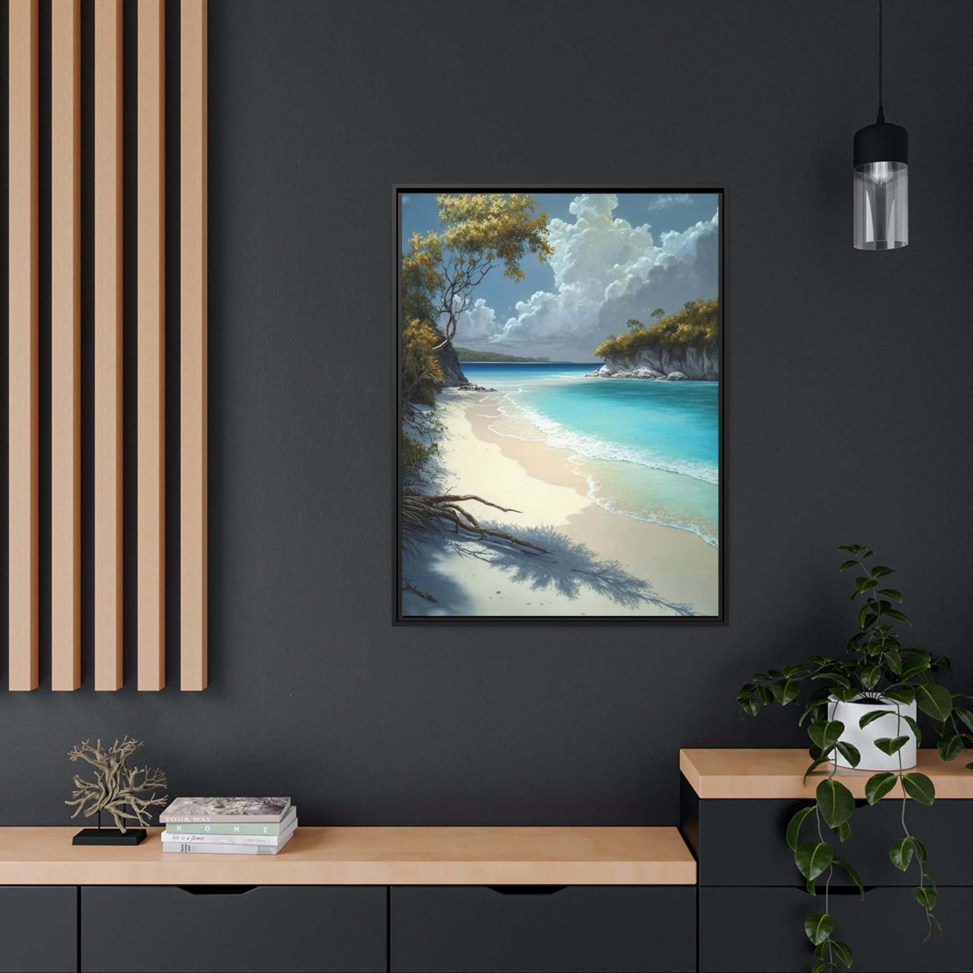 Caribbean Beach Sun-Kissed Sands: Caribbean Beach Framed Posters and Wall Decor