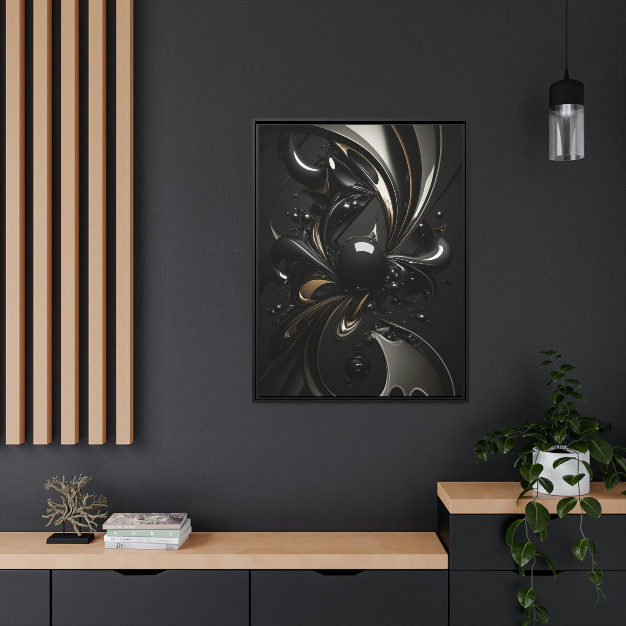 Black Shades of Midnight: Stunning Black Canvas Print for Bold Home Decor