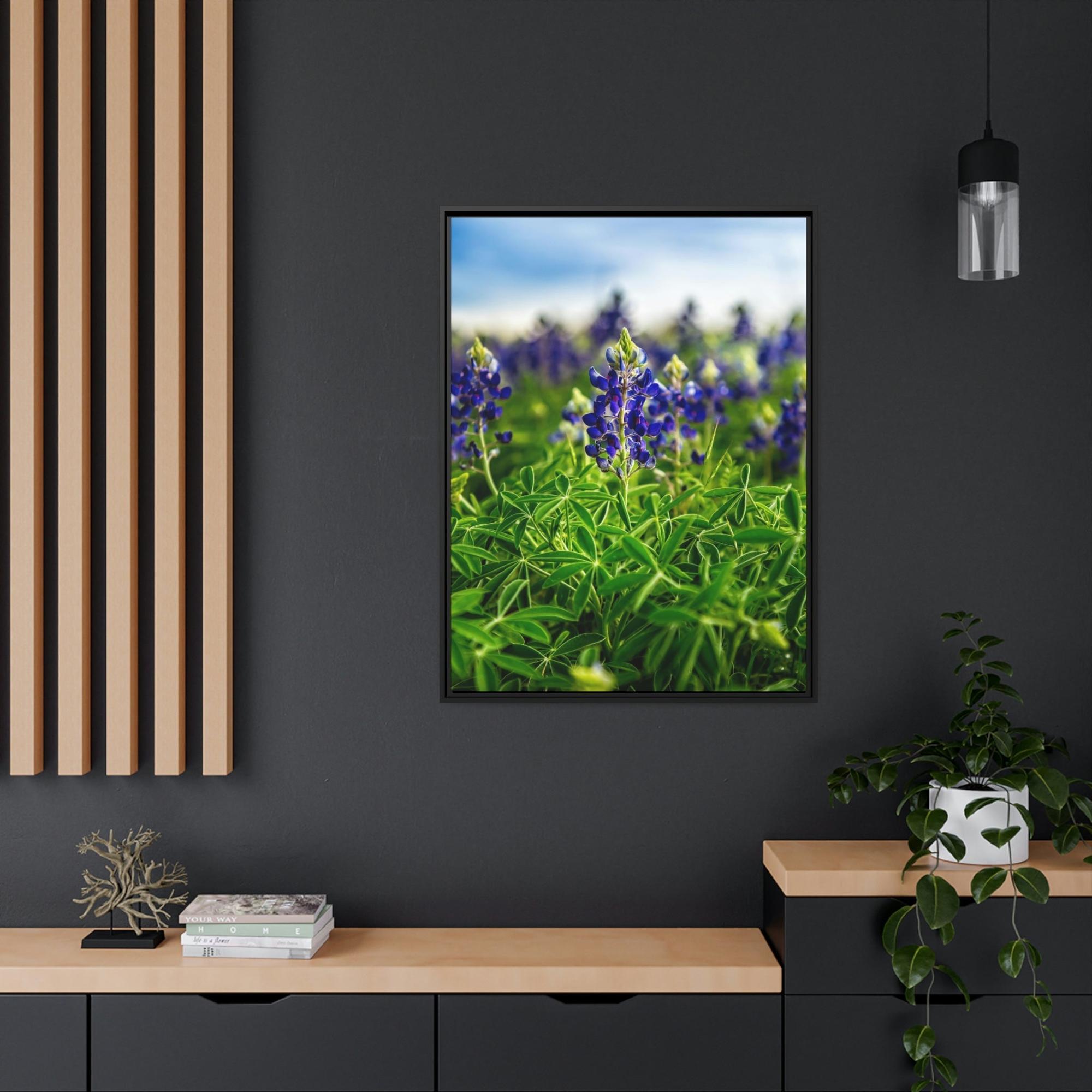 Bluebonnets Fields of Blue: Wall Art and Print on Canvas Showcasing Stunning Bluebonnets