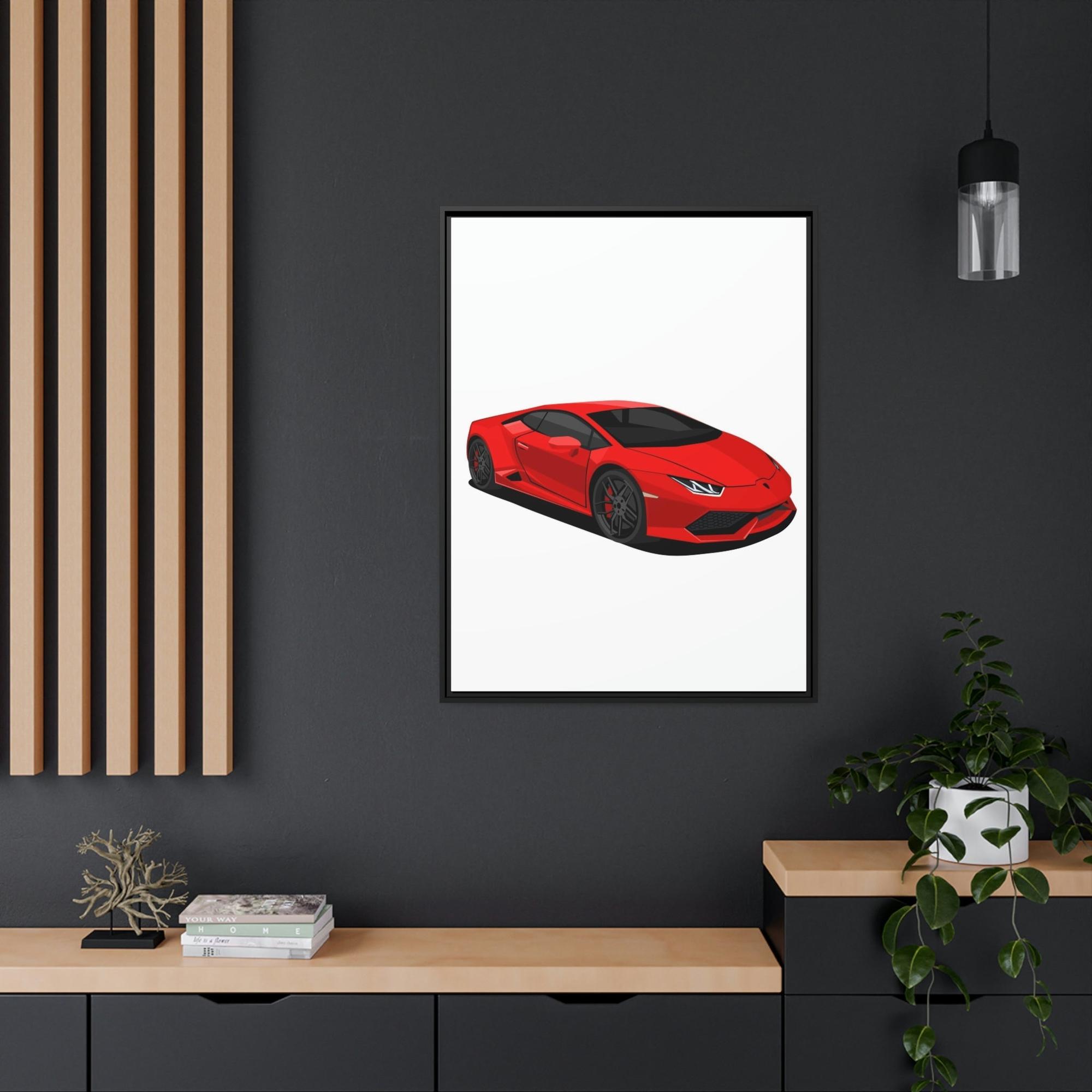 Lamborghini Bold and Brilliant: Red Lamborghini Wall Art on Framed Canvas & Poster
