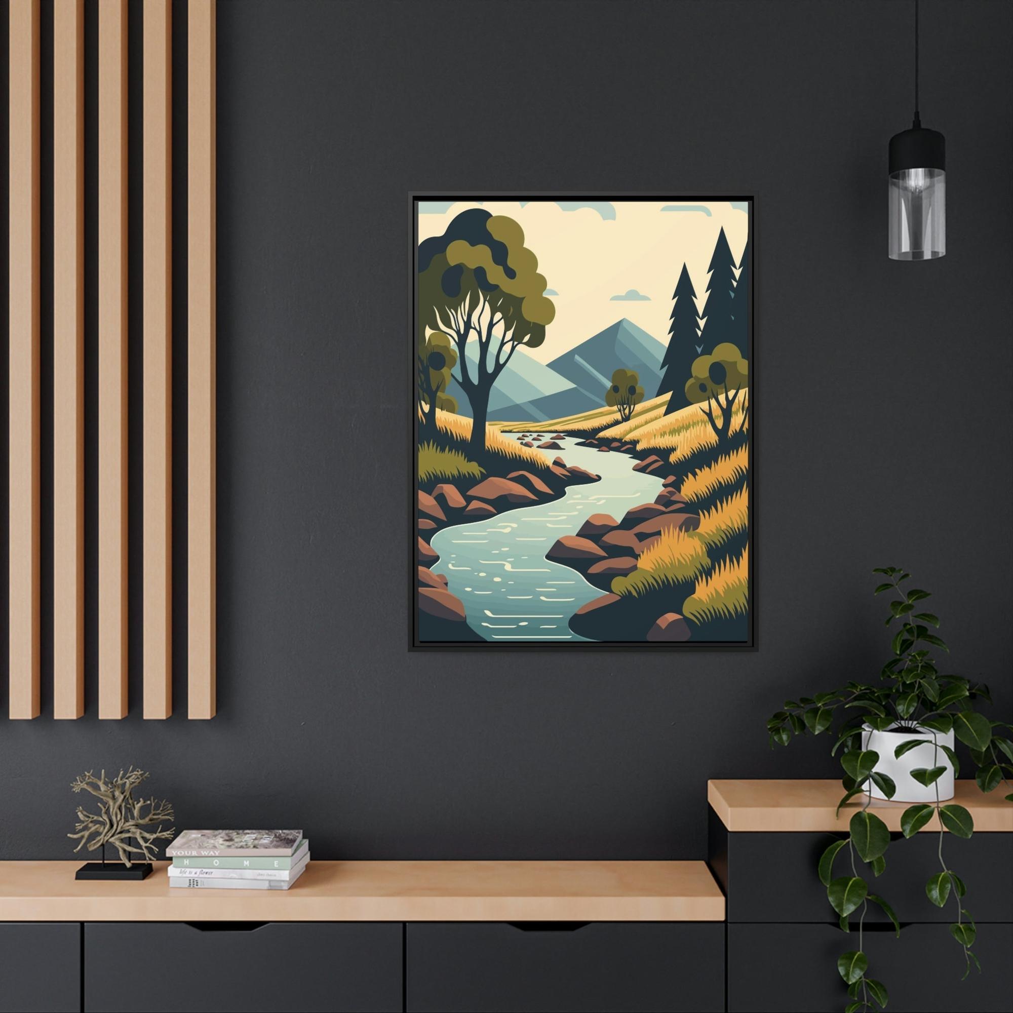 Lakes And Rivers Nature's Symphony: Framed Canvas and Poster Print of Lakes and Rivers