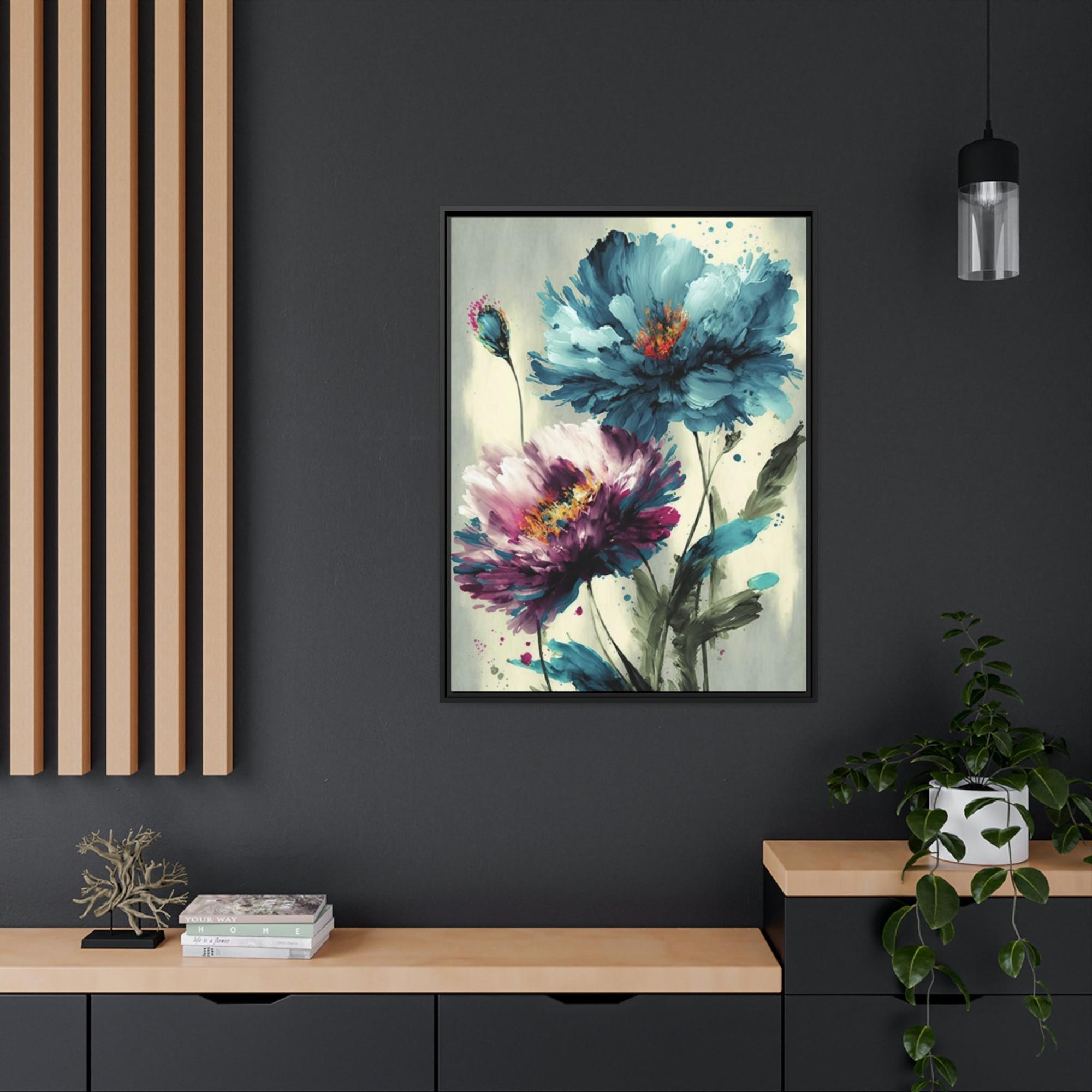 Abstract Flower Framed Canvas & Poster Print of Abstract Bouquets: A Symphony of Colors