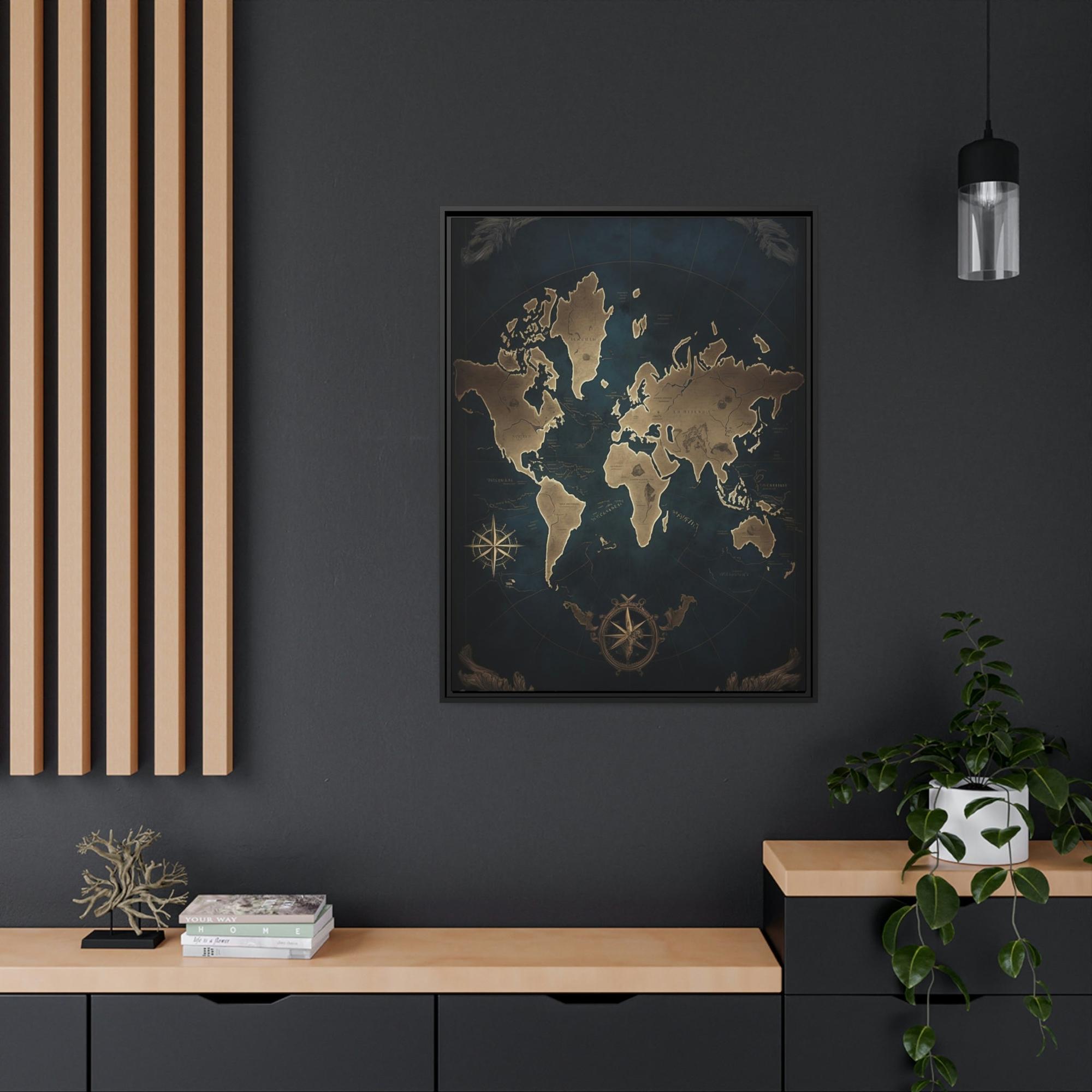 World Maps A World Without Borders: Contemporary Map Art on Canvas or Poster