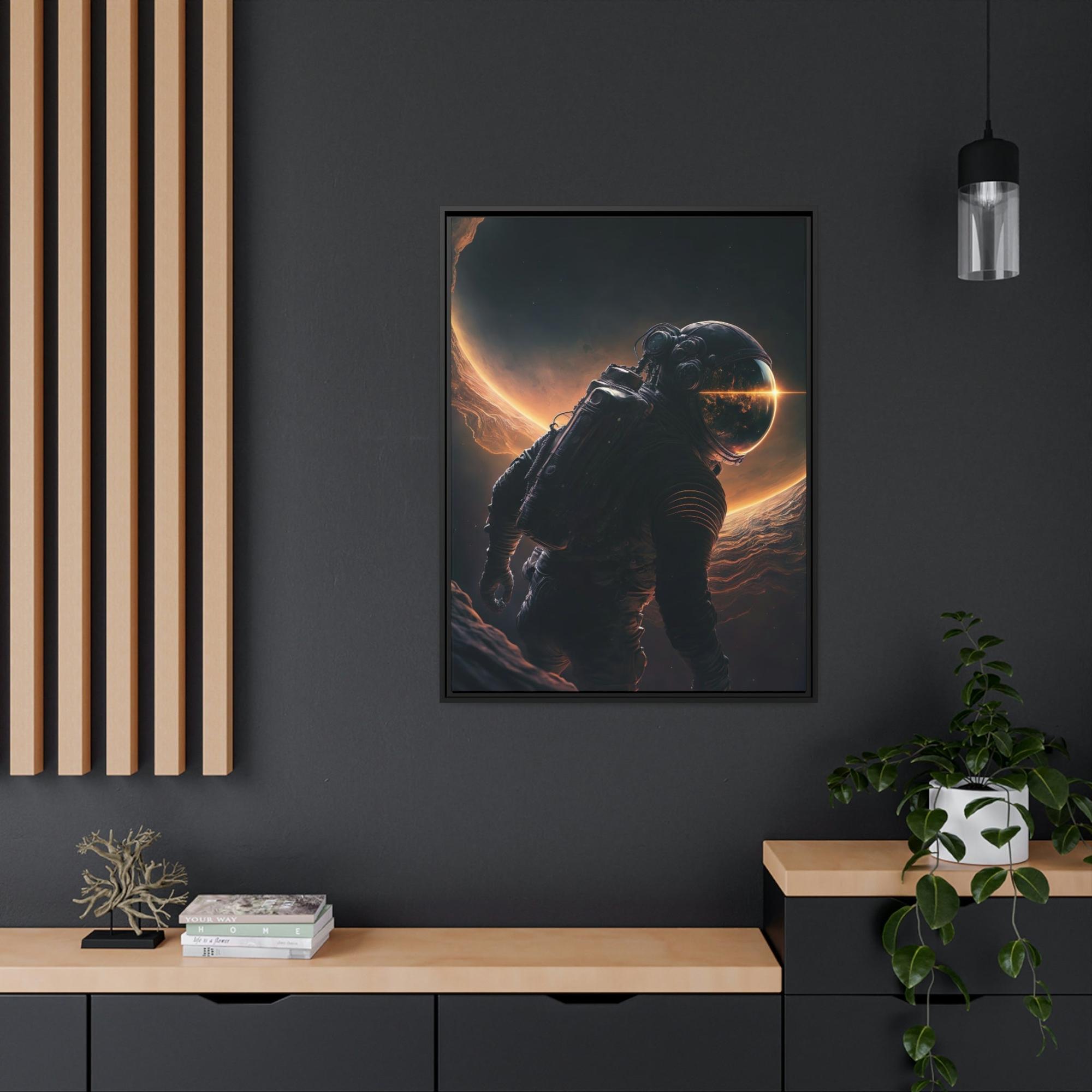 undefined Astronauts in Space: Framed Canvas for Art Collectors