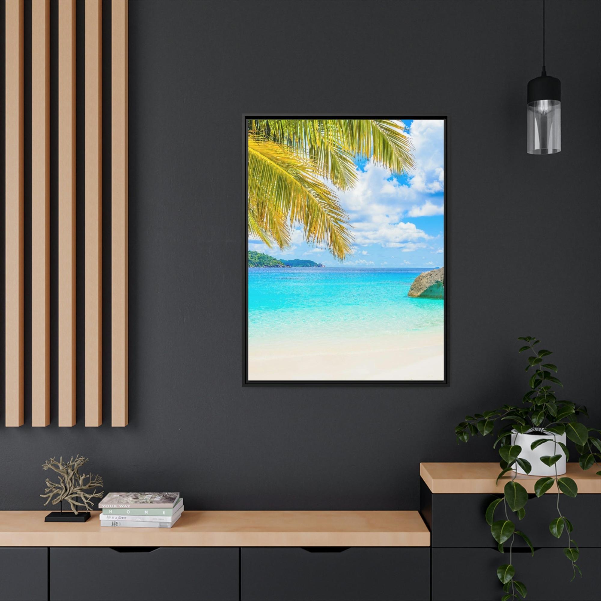 Island Beach Seaside Splendor: Canvas Art of a Tranquil Island Beach Destination