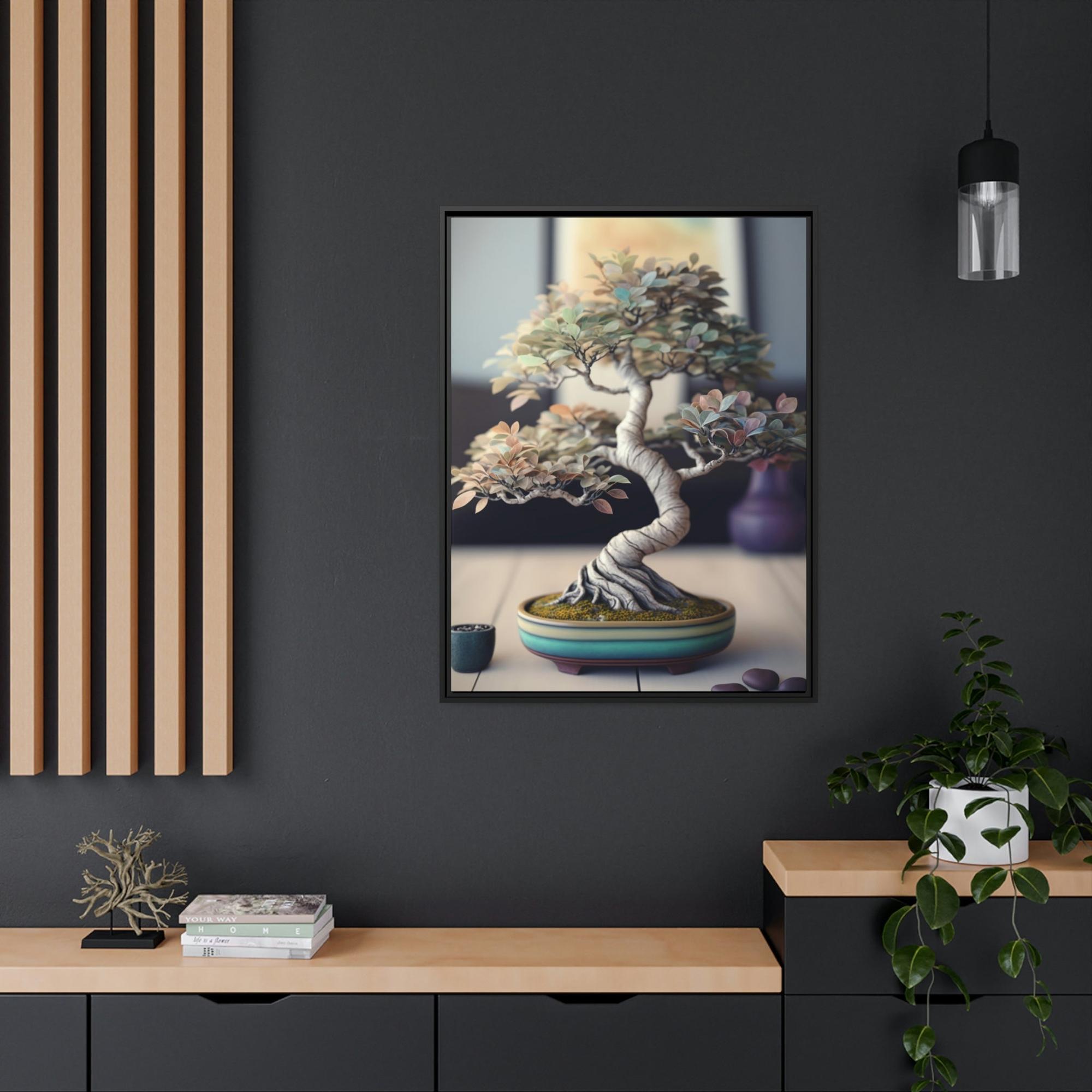 Bonsai Tree The Art of Bonsai: Natural Canvas and Framed Poster with Bonsai Tree Art