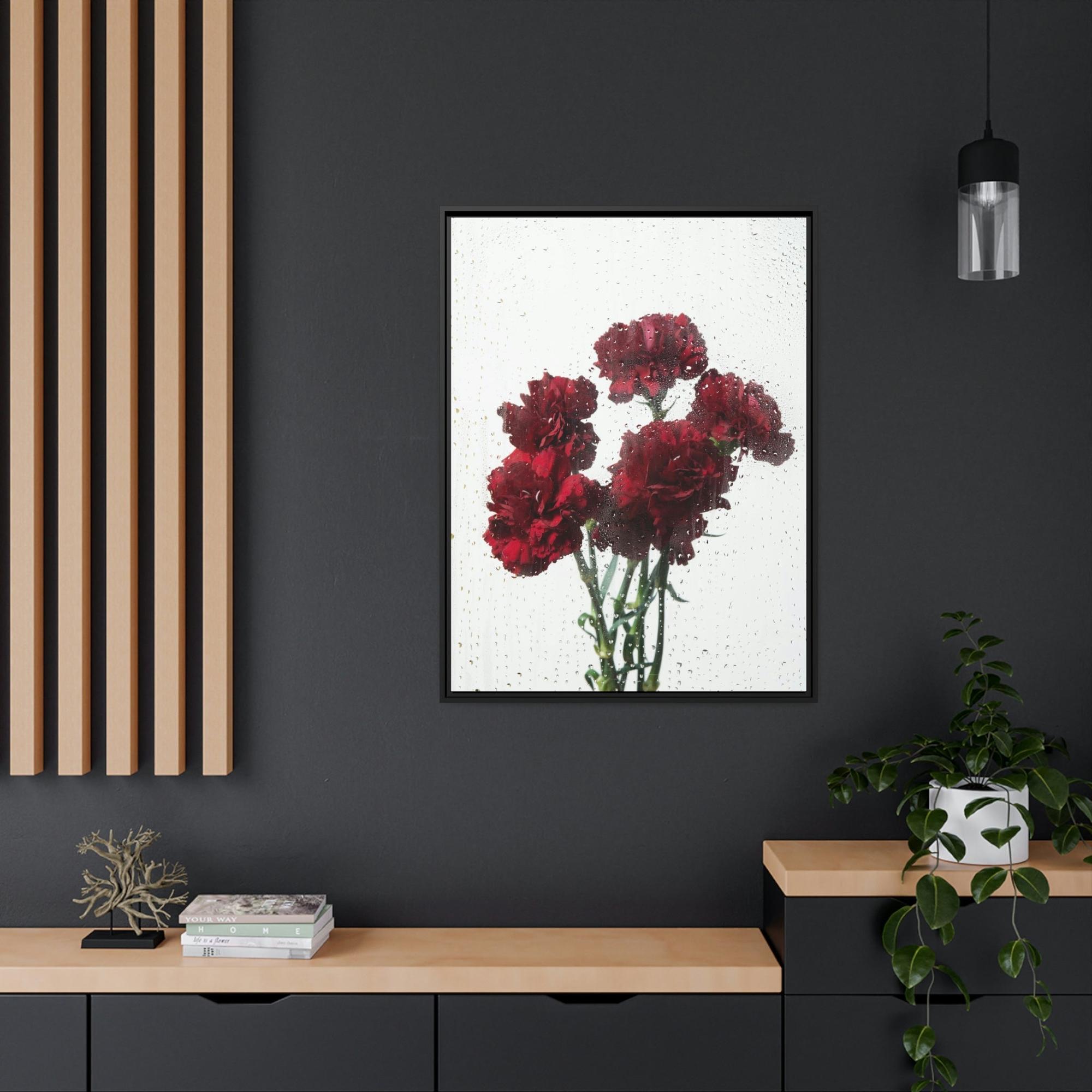 Caribbean Beach Timeless Charm: Carnations Art on Natural Canvas and Wall Art Prints for Your Home Decor