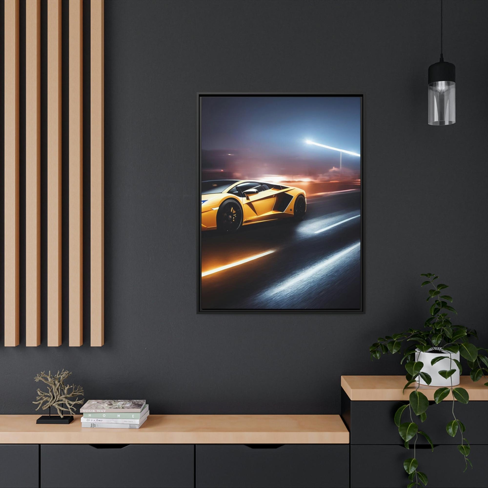 Auto Racing Racing at its Finest: Framed Canvas & Posters Print of Auto Racing